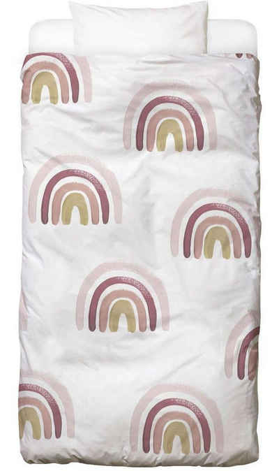 Kinderbettwäsche Rainbow Allover - Kinderbettwäsche Deckenbezug aus, Juniqe, Baumwolle (100), 2 teilig, mit Reißverschluss, 100% Baumwolle, angenehmes Hautgefühl