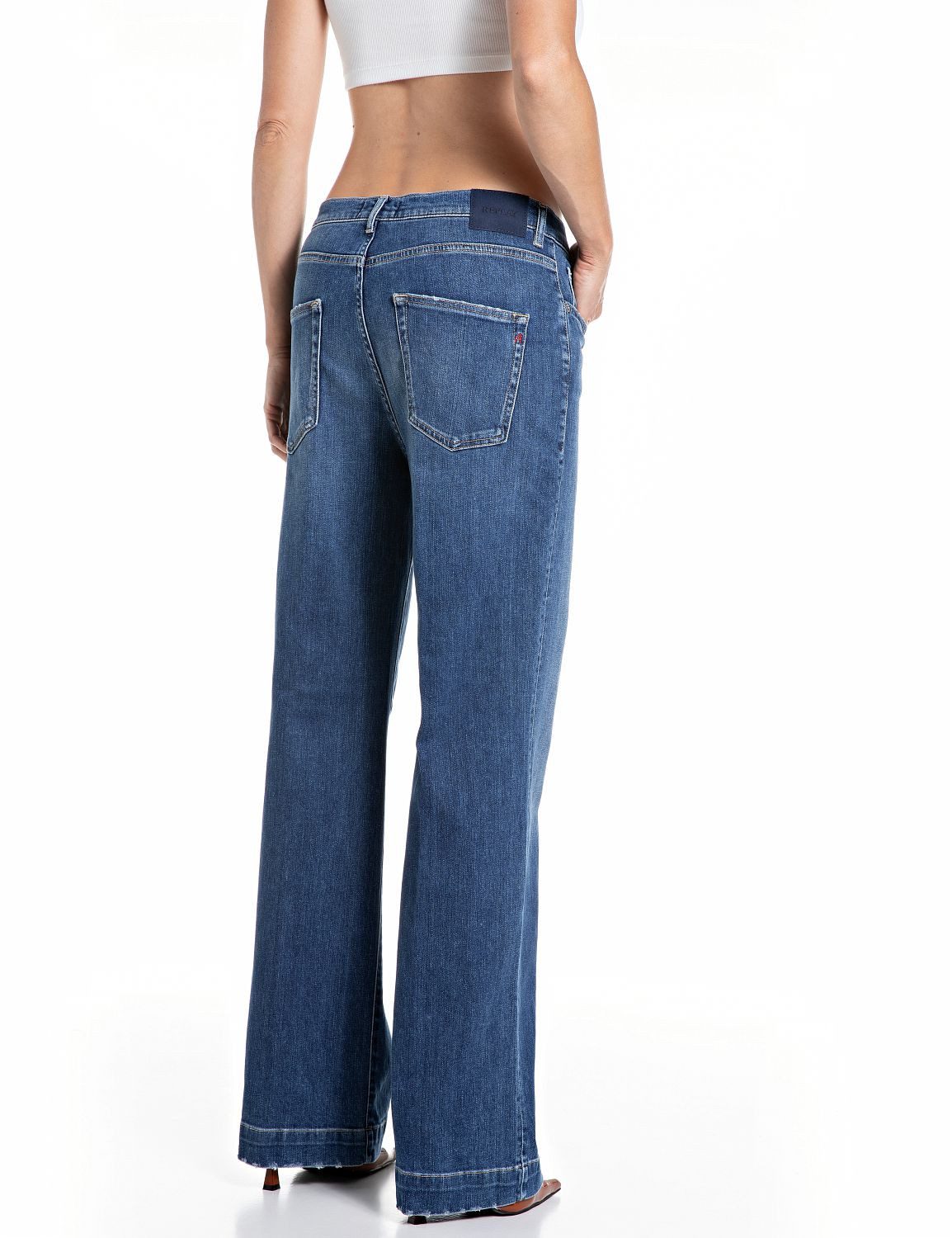 Replay Straight-Jeans MELJA mit weitem Bein