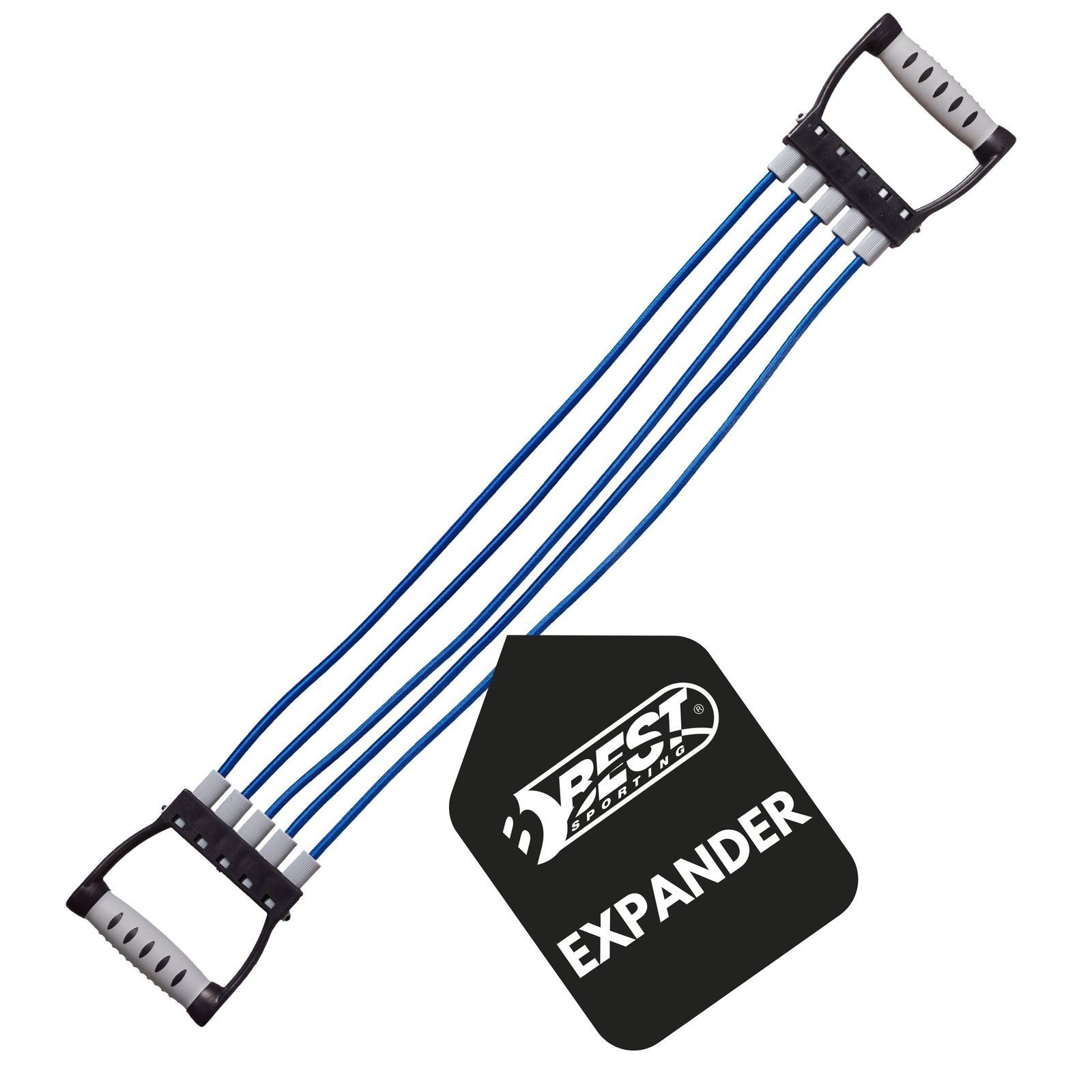 Best Sporting Expander Expander Fitness I Widerstandsbänder Krafttraining mit 5 Zugseile, Effektives Trainingsgerät für die Brust-, Arm- und Schultermuskulatur.