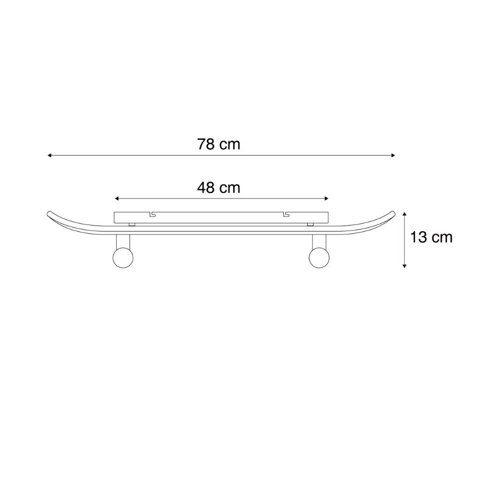 Qazqa Wandleuchte Skateboard, ohne Leuchtmittel, Warmweiß, QAZQA Wand­leuchte, e27, Schwarz, Stahl, Design