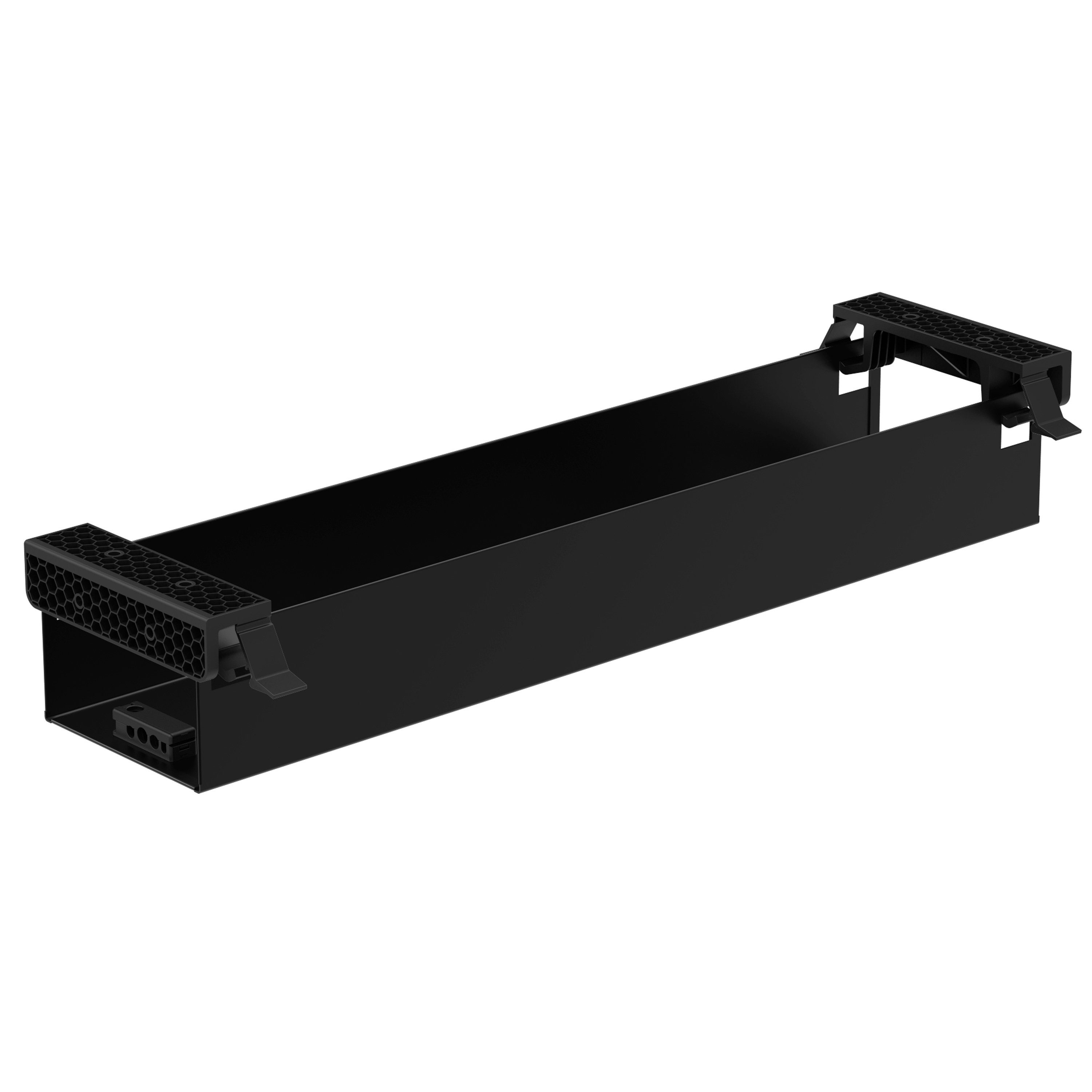 boho office® Kabelkanal, Kabelwanne 57 cm in schwarz, beidseitig klappbar mit viel Stauraum
