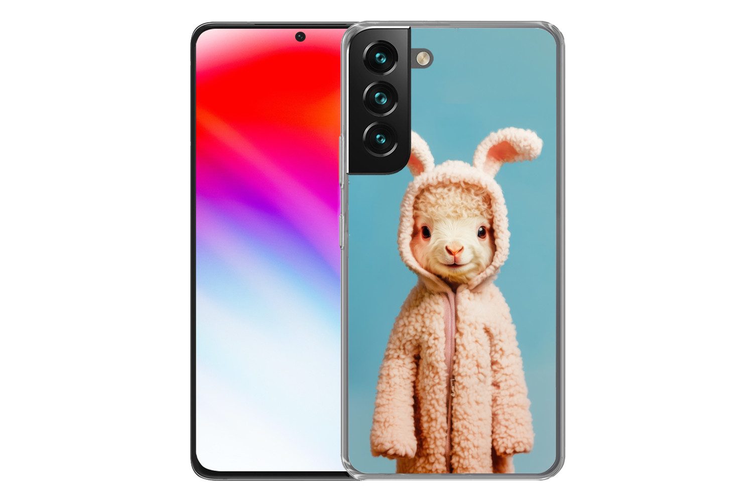 MuchoWow Handyhülle für Samsung Galaxy S22 Plus Lamm - Osterhase - Kostüm, Phone Case, Silikon, Schutzhülle Dünn
