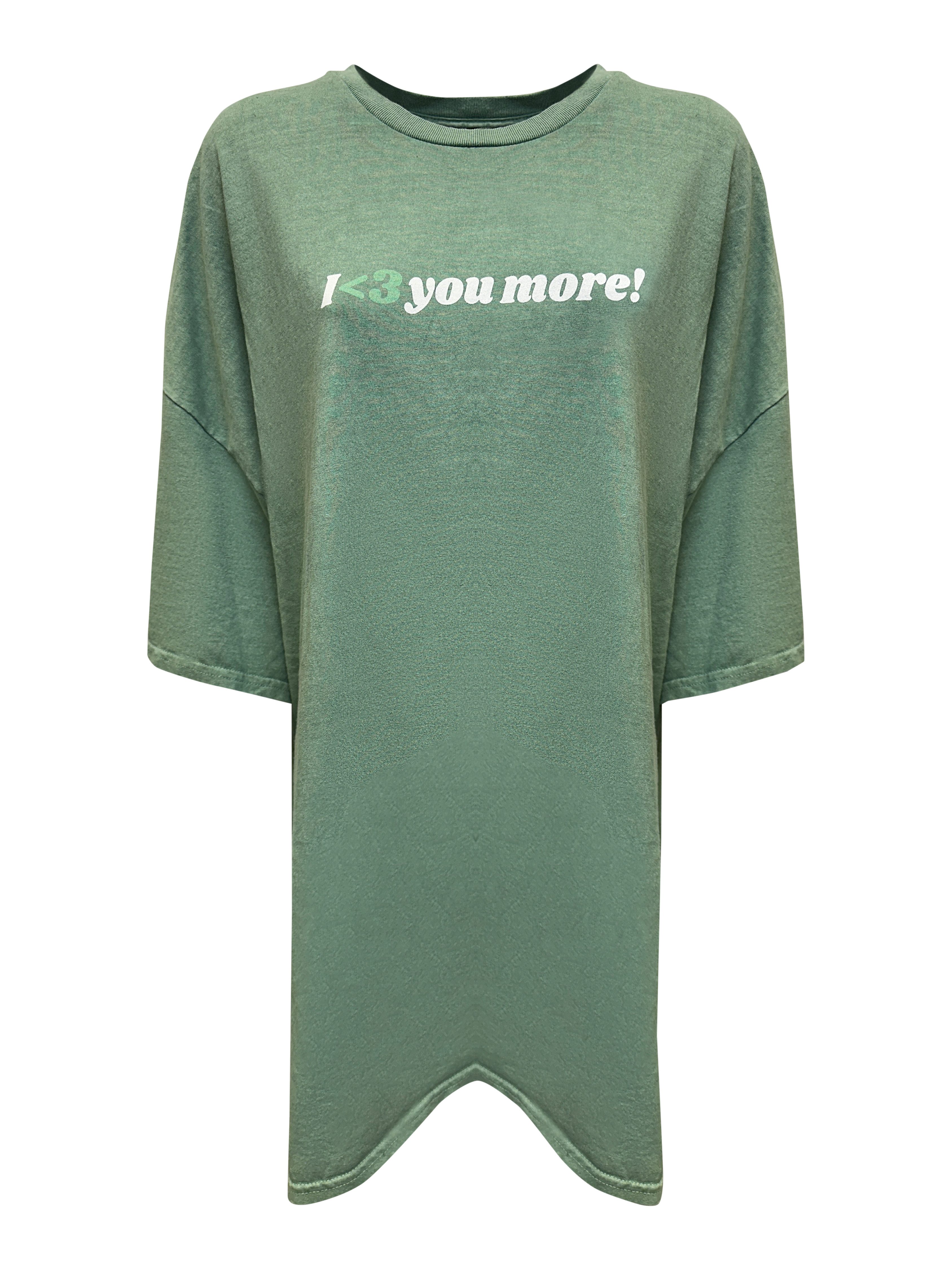 Worldclassca T-Shirt Worldclassca Oversized Print I Love T-Shirt lang Tee Sommer Oberteil