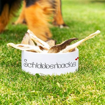 Cadouri Futternapf SCHLABBERBACKE Design-Hundenapf, Futterschüssel für Hunde, Keramik, lebensmittelechter, schwerer Napf mit Motiv, 1000 ml