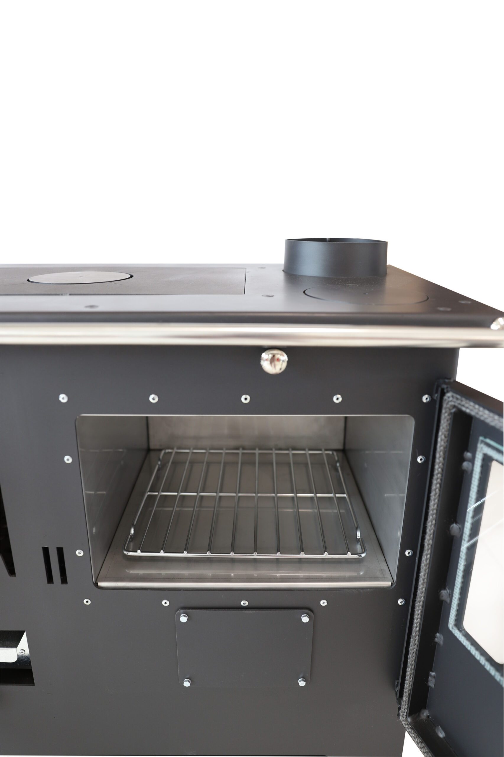 Verso Kaminofen CS PLUS INOX-Bourgundy