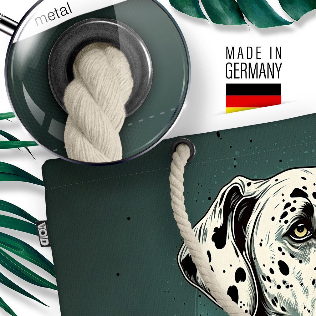 VOID Dalmatiner Hund Hunderasse (1-tlg), Zucht Haustier Illustration Welpe Porträt Strandtasche