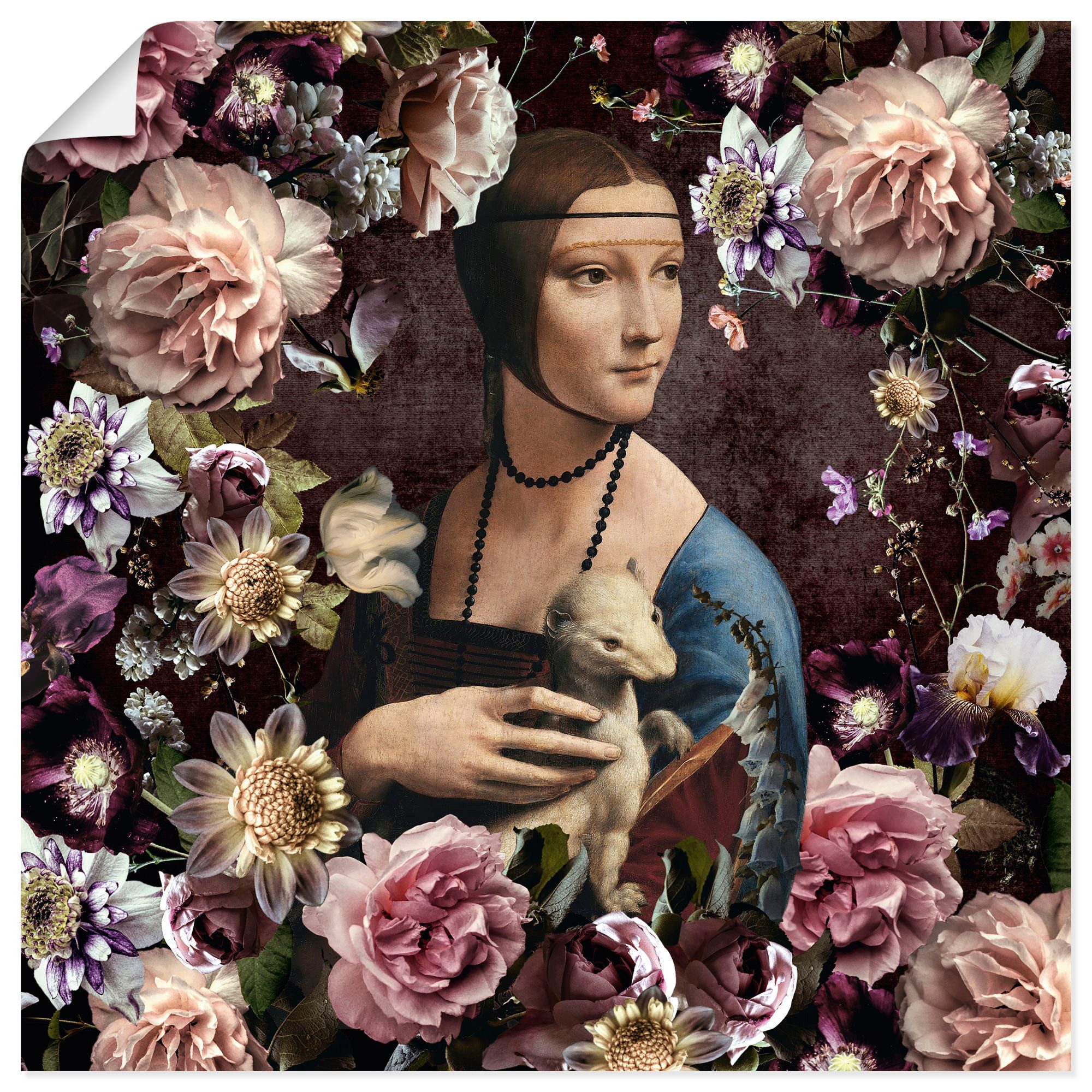 Artland Wandbild Lady mit Hermelin - Da Vinci Adaption, Portrait (1 St), als Alubild, Leinwandbild, Poster, Wandaufkleber in verschied. Größen