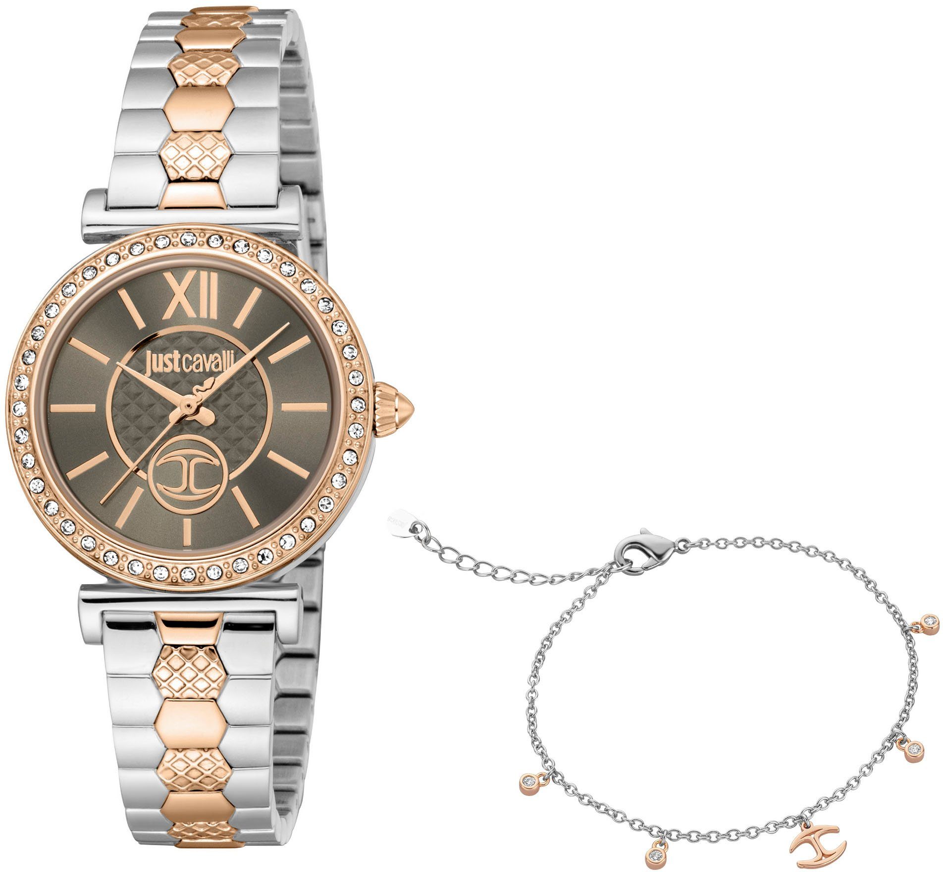 Varenna, Time mit 2-tlg., (Set, JC1L273M0095, Armband) Quarzuhr Just Cavalli