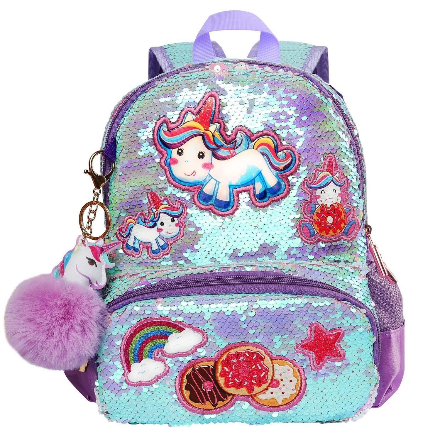 LuxusKollektion Kinderrucksack Rucksack Einhorn Kinder Mädchen Pailletten Lila
