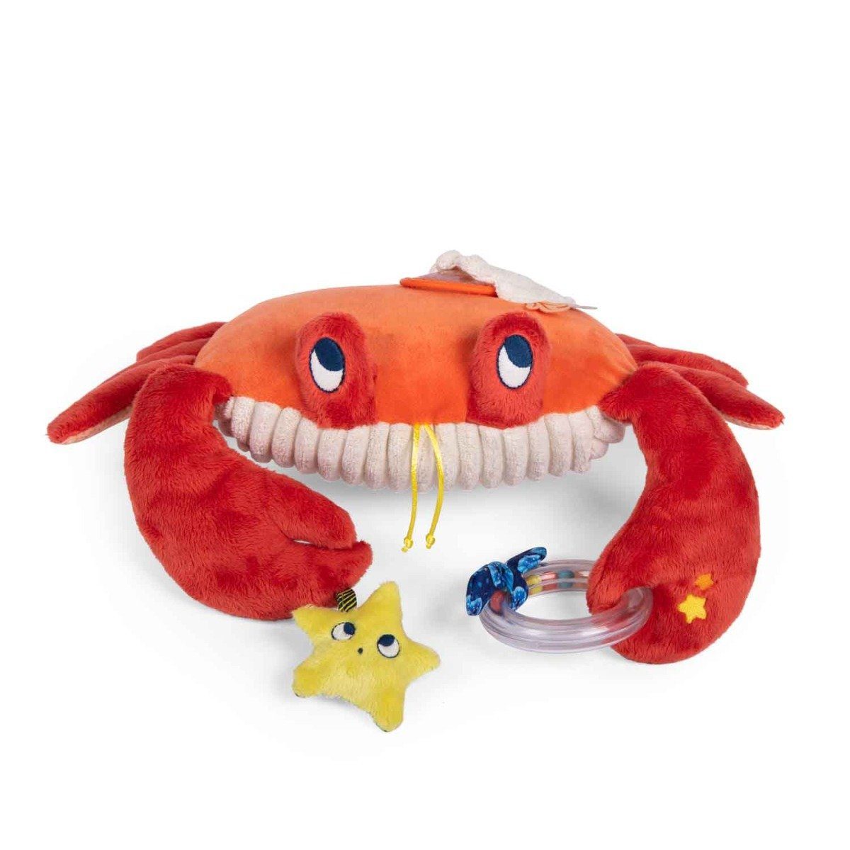 Moulin Roty Kuscheltier Grosses Spieltier Krabbe 34cm Activityspiel Plüschtier Stofftier
