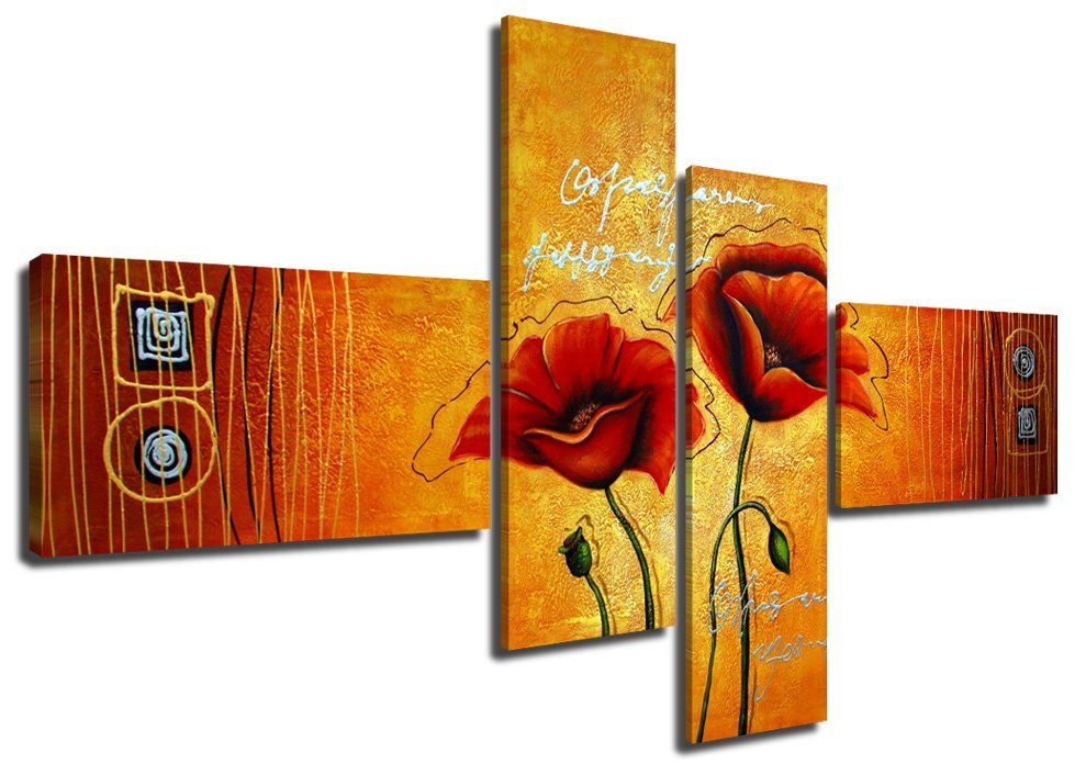 Kunstdruck 4 er Set auf Leinwand Visario 160 x 70 cm fertig zum Aufhängen