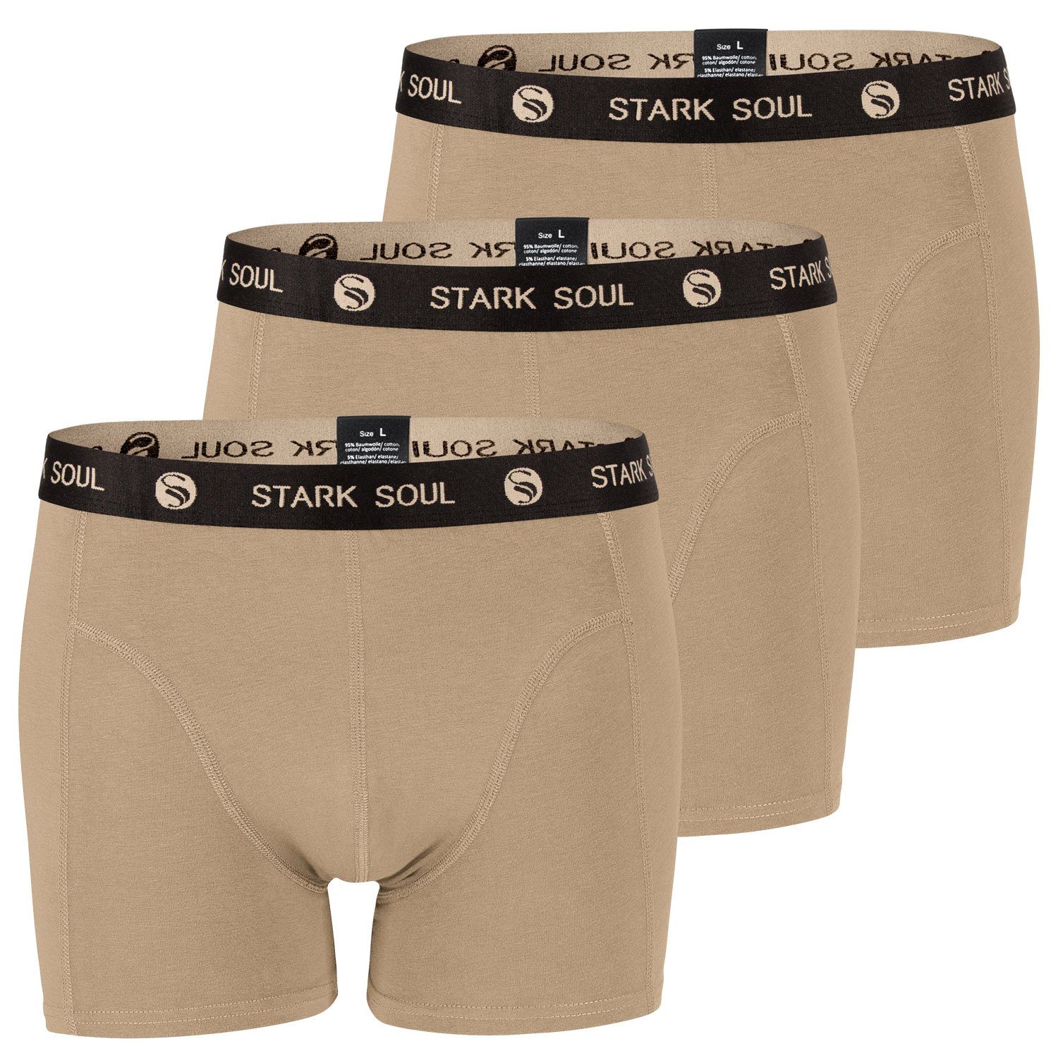 Baumwolle Pack, 3er-Pack Safari Boxershorts, Retroshorts, Stark Trunks Soul® weiche 3er - Boxershorts Herren