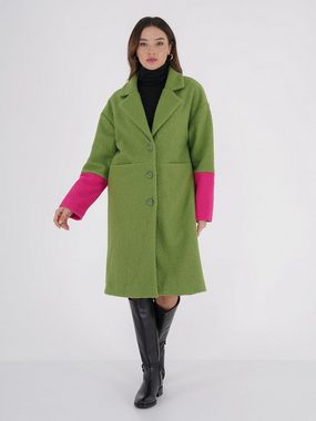 Freshlions Wollmantel Freshlions Plush Long Coat grün S