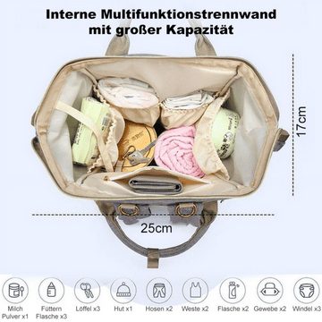 HUGERSTONE Wickeltasche wickelrucksack mommy bag mit großem Fassungsvermögen und 15 Taschen (1-tlg., Geeignet zur Aufbewahrung verschiedener Babyprodukte, 25 x 17 x 40cm), wasserdicht,Verschleißfest