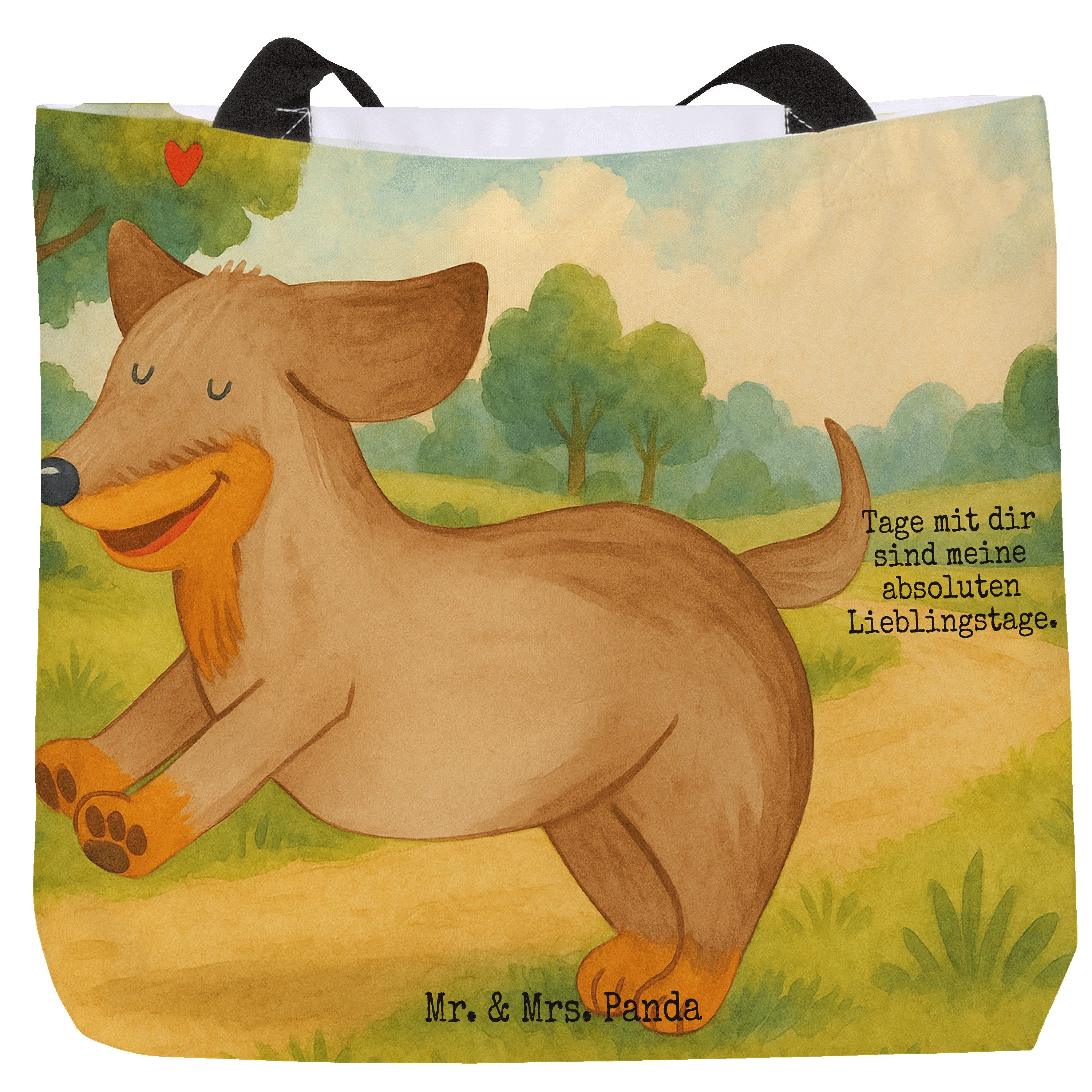 Shopper Hund Dackel Design, Reisetasche, Weiß, Einkaufstasche, Herz, Tasche