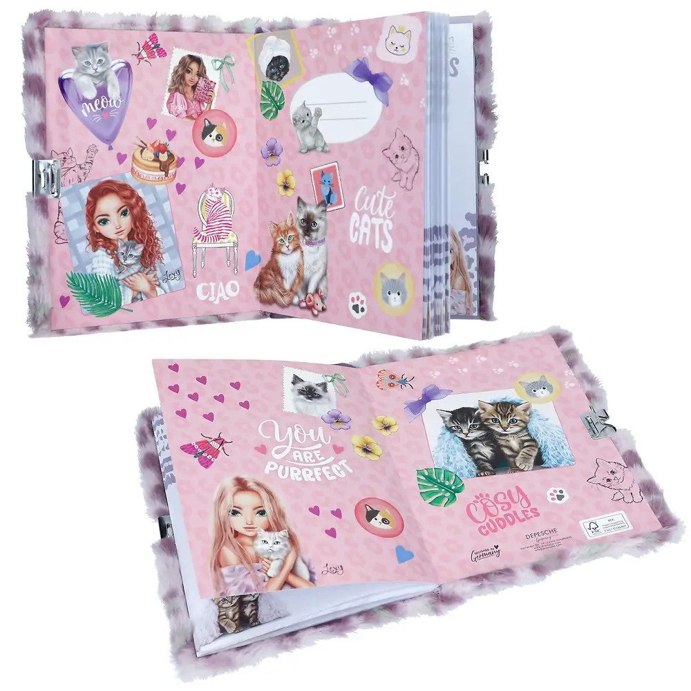 Depesche Poesiealbum TOPModel COSY CAT Tagebuch mit Schloss Flieder