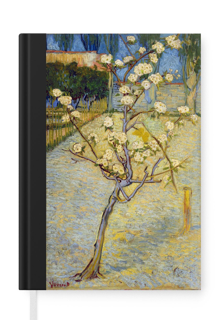 MuchoWow Notizbuch Blühender Birnbaum - Vincent van Gogh, Journal, Merkzettel, Tagebuch, Notizheft, A5, 98 Seiten, Haushaltsbuch