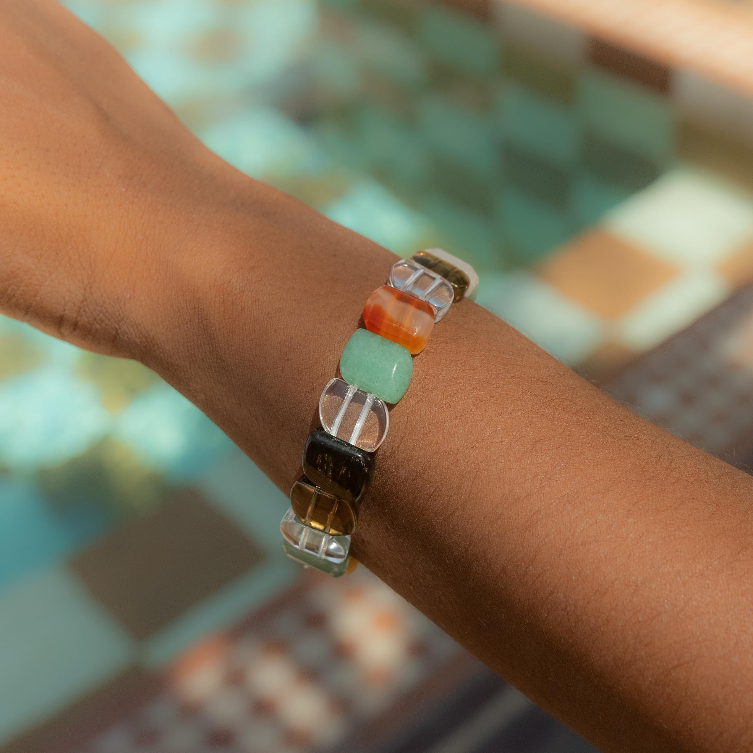 Made by Nami Armband Buntes Edelstein Chakra Armband Damen aus echten Stein günstig online kaufen