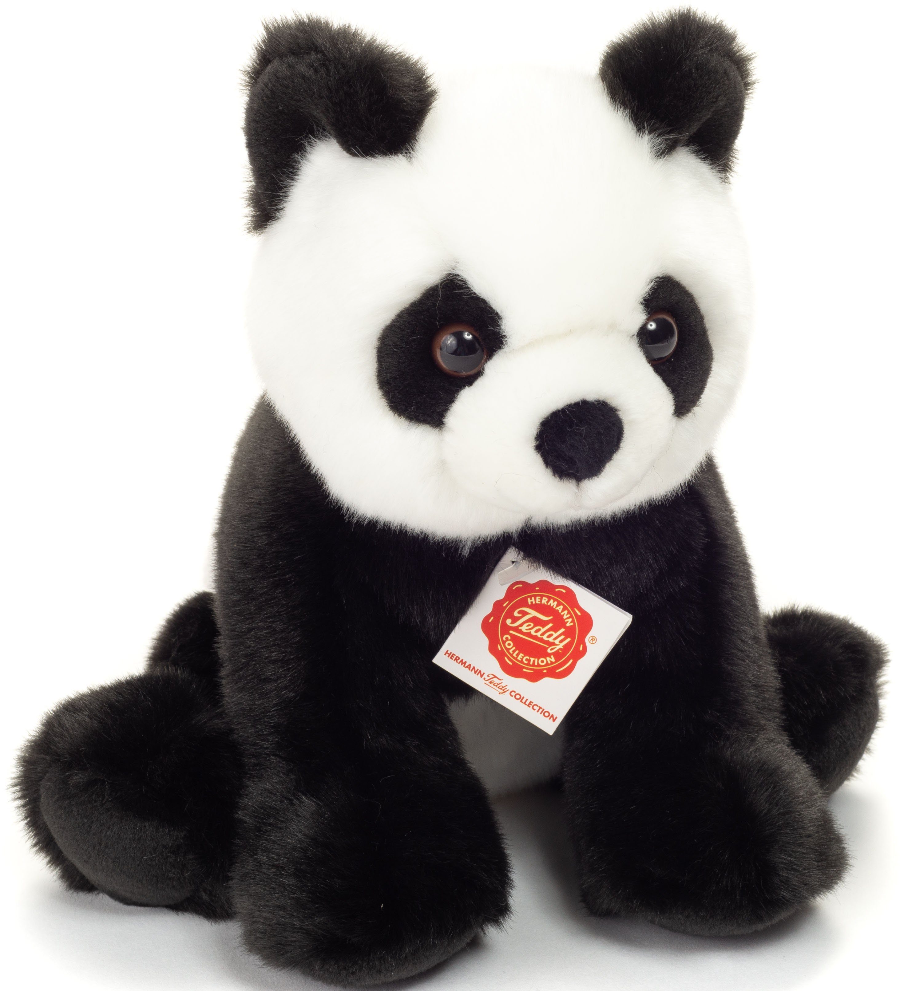 recyceltem zum Panda Material sitzend 25 Teil Hermann® Teddy aus Kuscheltier cm,