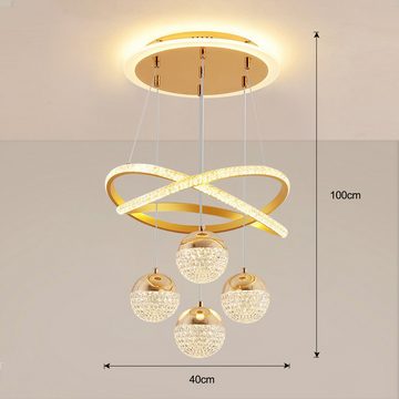 JDONG LED Pendelleuchte esstisch Hängeleuchte Schwarz 54W 100CM Dimmbar, LED fest integriert, Kaltweiß, Warmweiß, Neutralweiß, Tageslichtweiß, Pendellampe mit Downlight Höhenverstellbare Hängelampe für Wohnzimmer