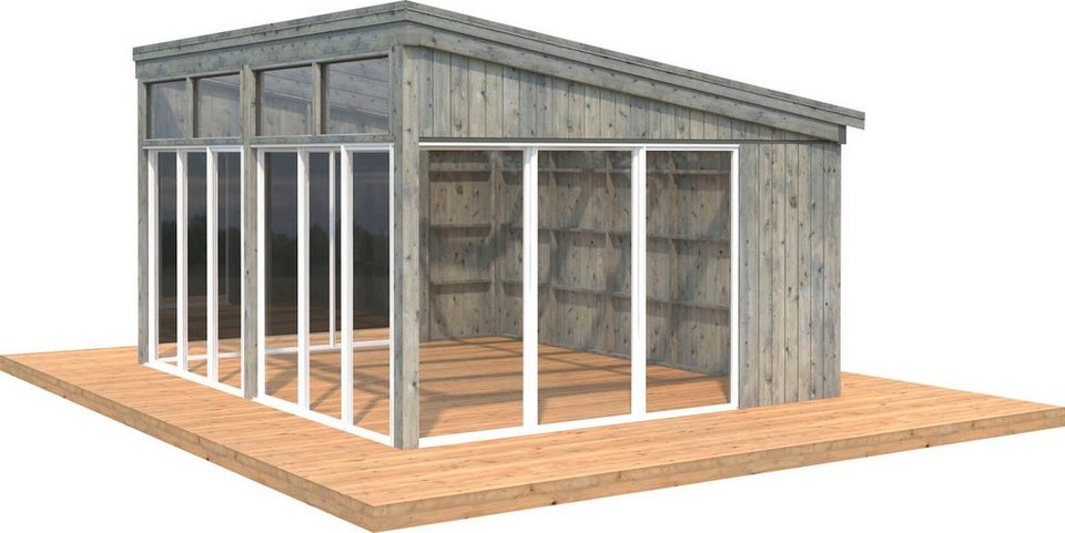 Palmako Holzpavillon »Nova«, mit Doppelstegplatten, BxT: 517×397 cm, grau