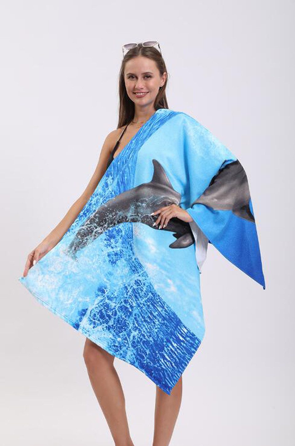 nsihing Strandtuch 70x140 cm Strandlaken Strandhandtuch Mikrofaser Schnelltrocknend, (1-St), Leichtes, Sandfrei, Badetuch für Strand Schwimmen Sauna Camping – Bild 4 von 4