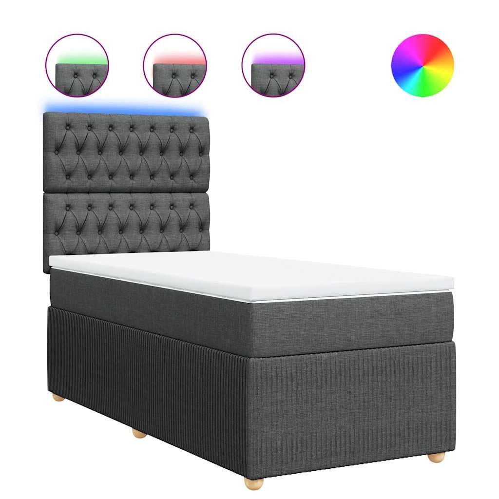 vidaXL Bett Boxspringbett mit Matratze Dunkelgrau günstig online kaufen