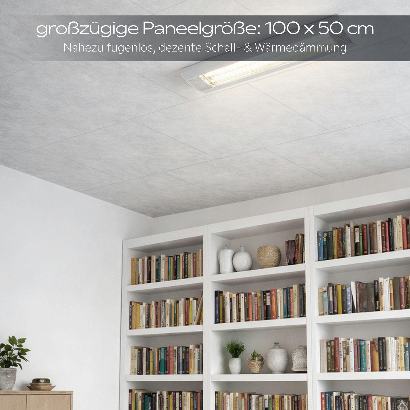 Hexim Wandpaneel, (80 Stück Wandpaneele Betonoptik 100x50cm - XPS Paneele 5mm stark dunkelgrau, Wandverkleidung Styroporplatten Deckenplatten, Concrete Dark - 40qm)
