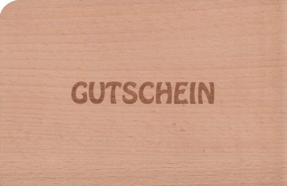 Postkarte Holzpostkarte "Gutschein"