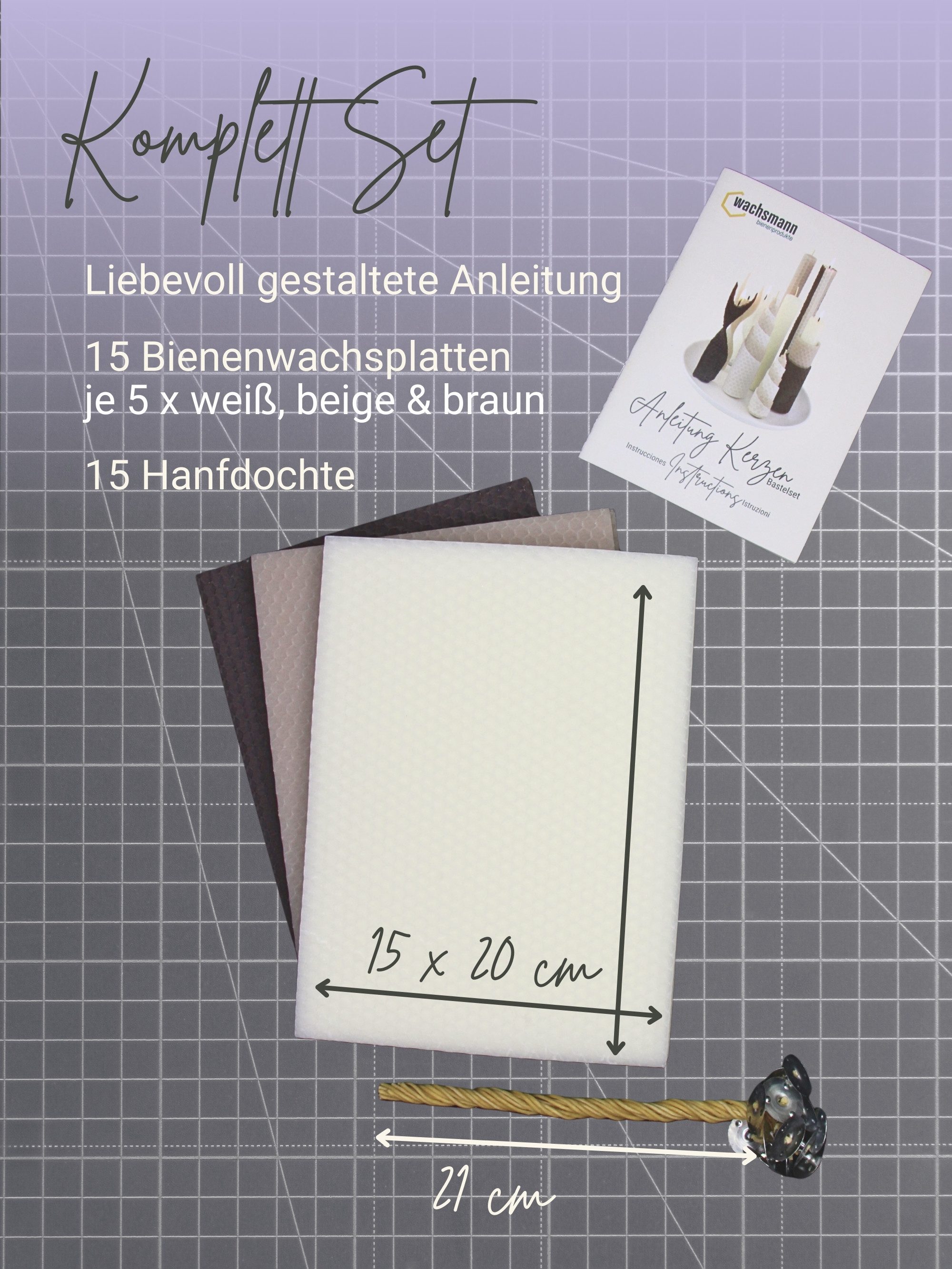 Wachsmann Bienenprodukte Bienenwachskerze selber machen Set (Komplett-Set, günstig online kaufen