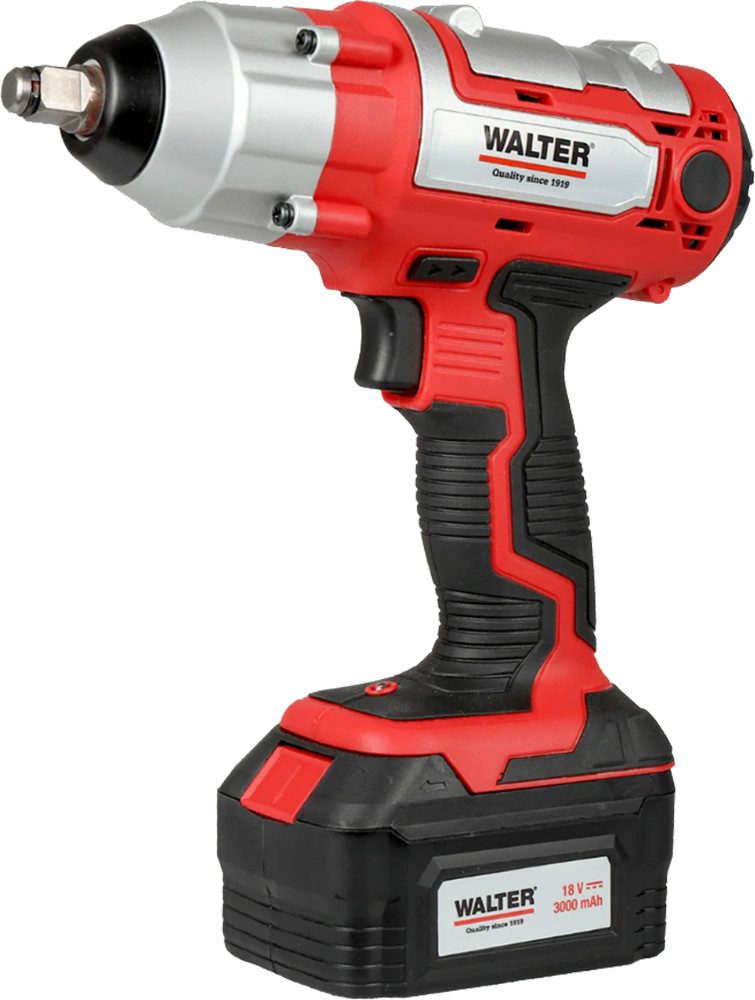 WALTER Akku-Drehschlagschrauber 18V Kfz Auto Akku Schlagschrauber 1/2" inkl 3Ah Akku 250Nm, 2300 U/min, 250 Nm, Schlag­kraft: 250 Nm