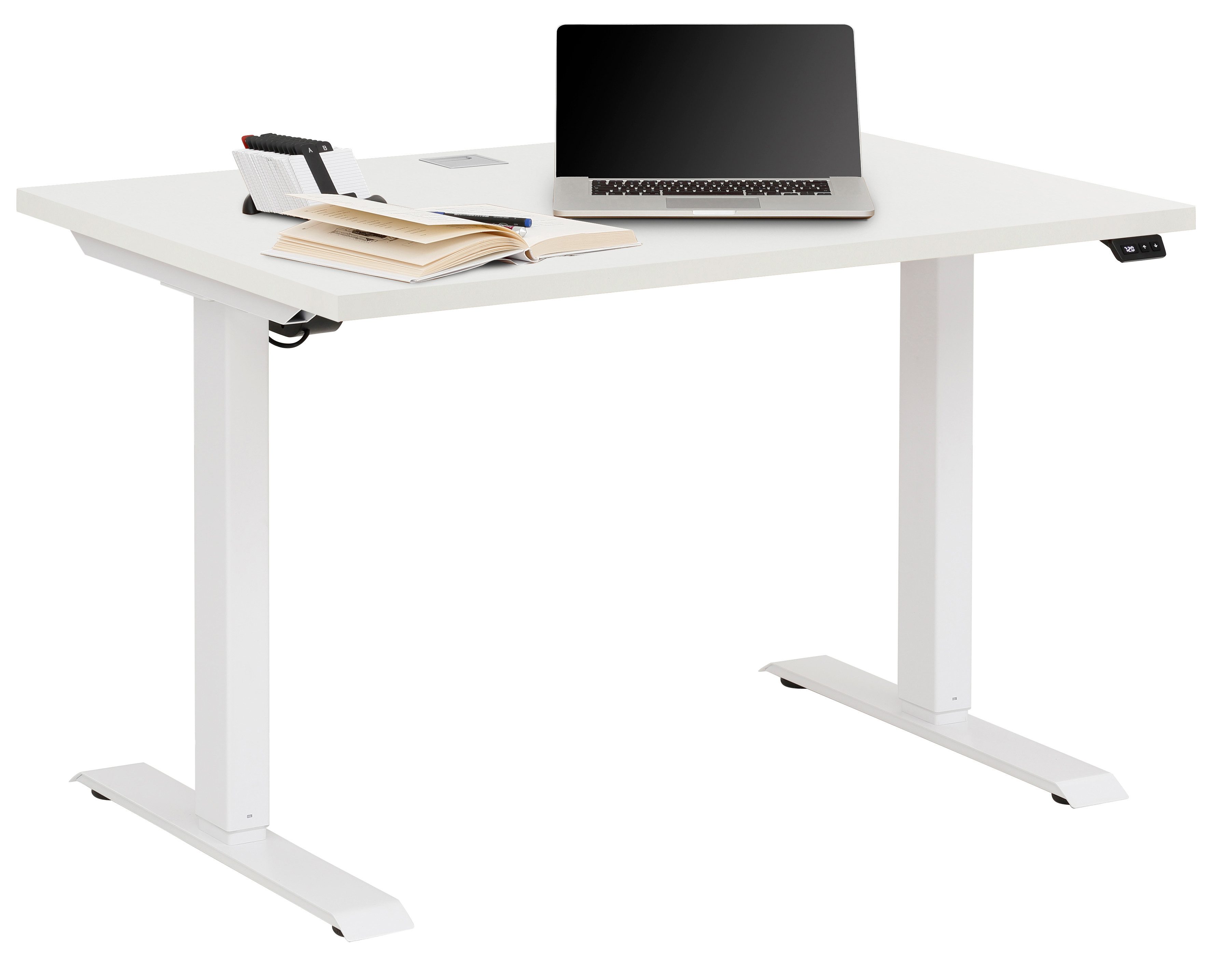Maja Möbel Kinderschreibtisch mitwachsender elektrischer Schreibtisch edjust, weiß, sehr stabil (Tisch), Tiefe 72cm, Platte mit kratzfester Beschichtung, hochwertige ABS Kante
