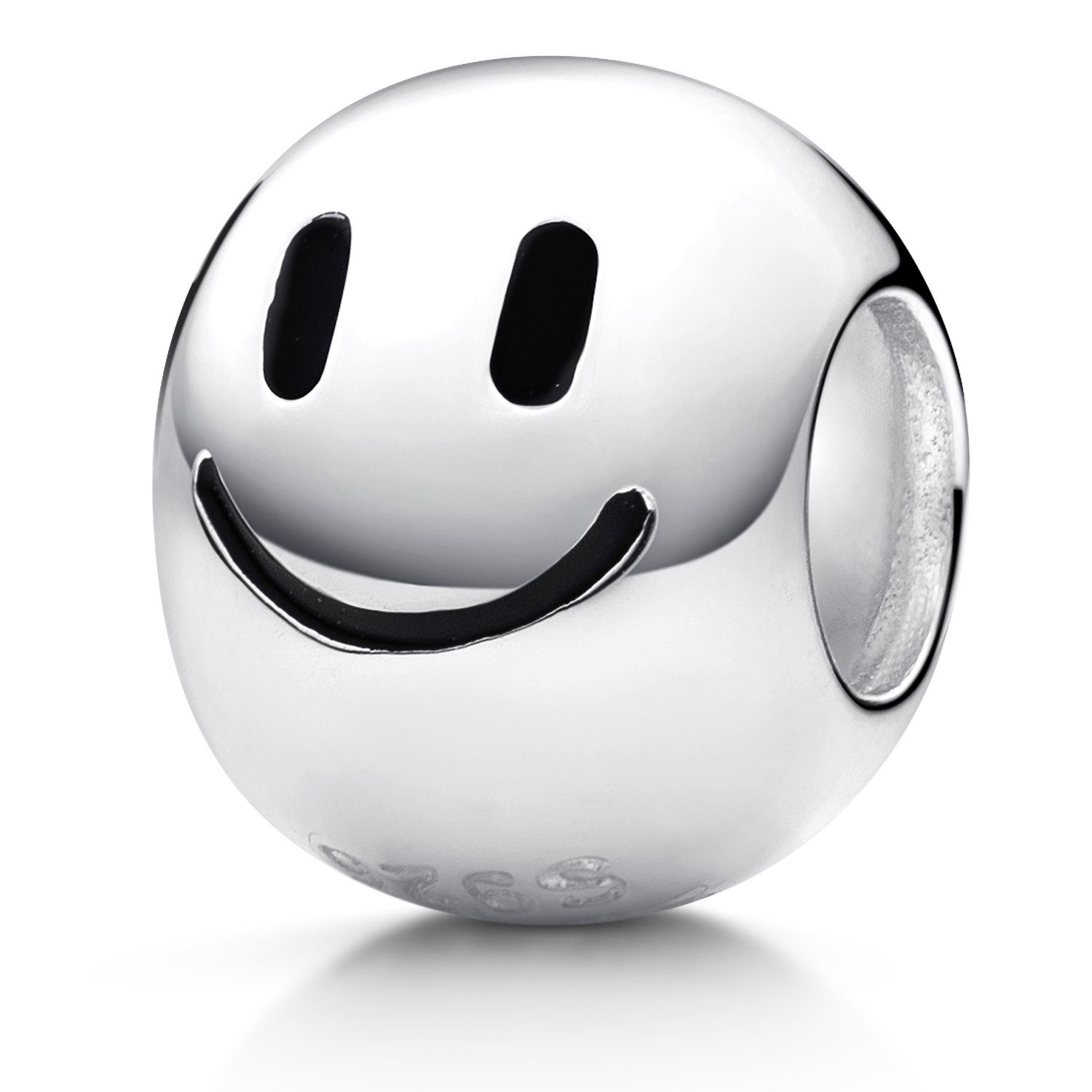 Neue Funktion! Materia Bead Silber Smiley 761, Gesicht 925 Glücklich Sterling Silber, Hochglanz Happy