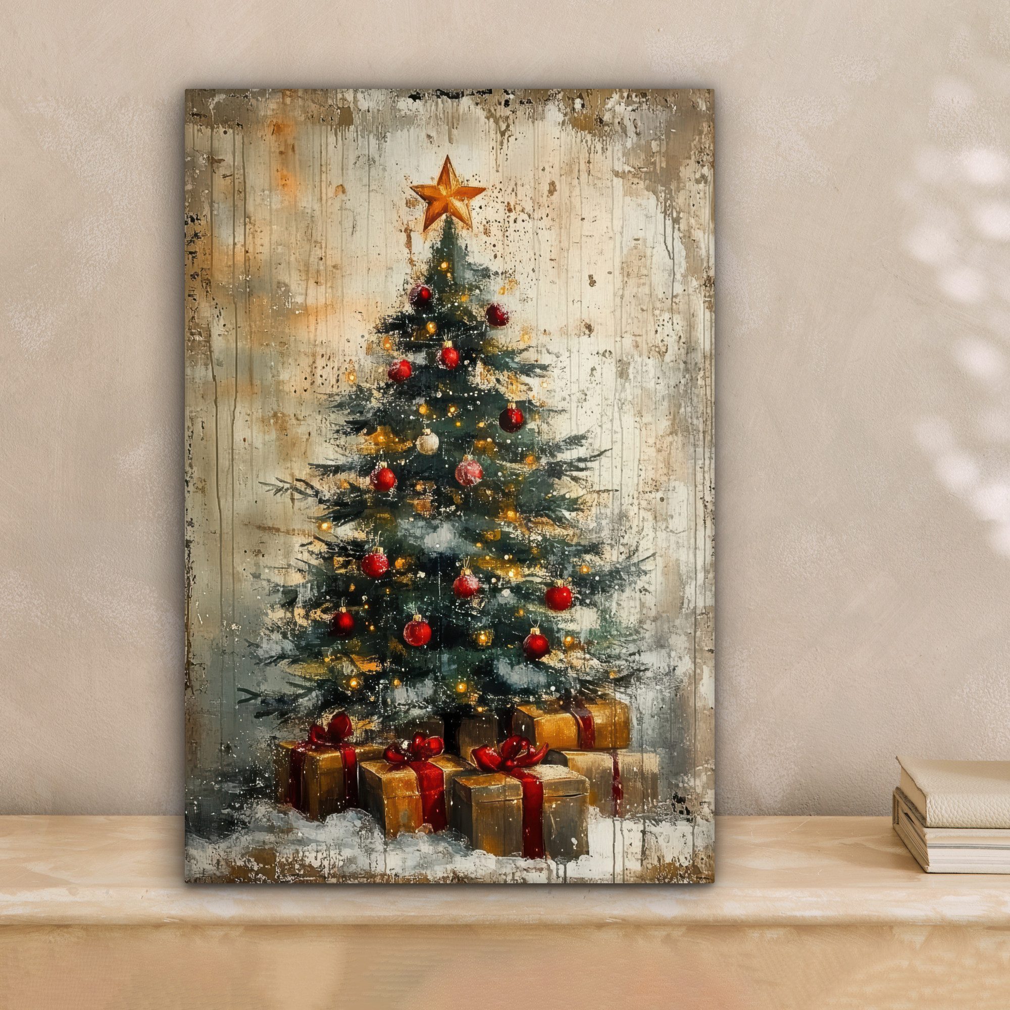 OneMillionCanvasses® Leinwandbild Weihnachtsbaum - Vintage - Weihnachten - günstig online kaufen