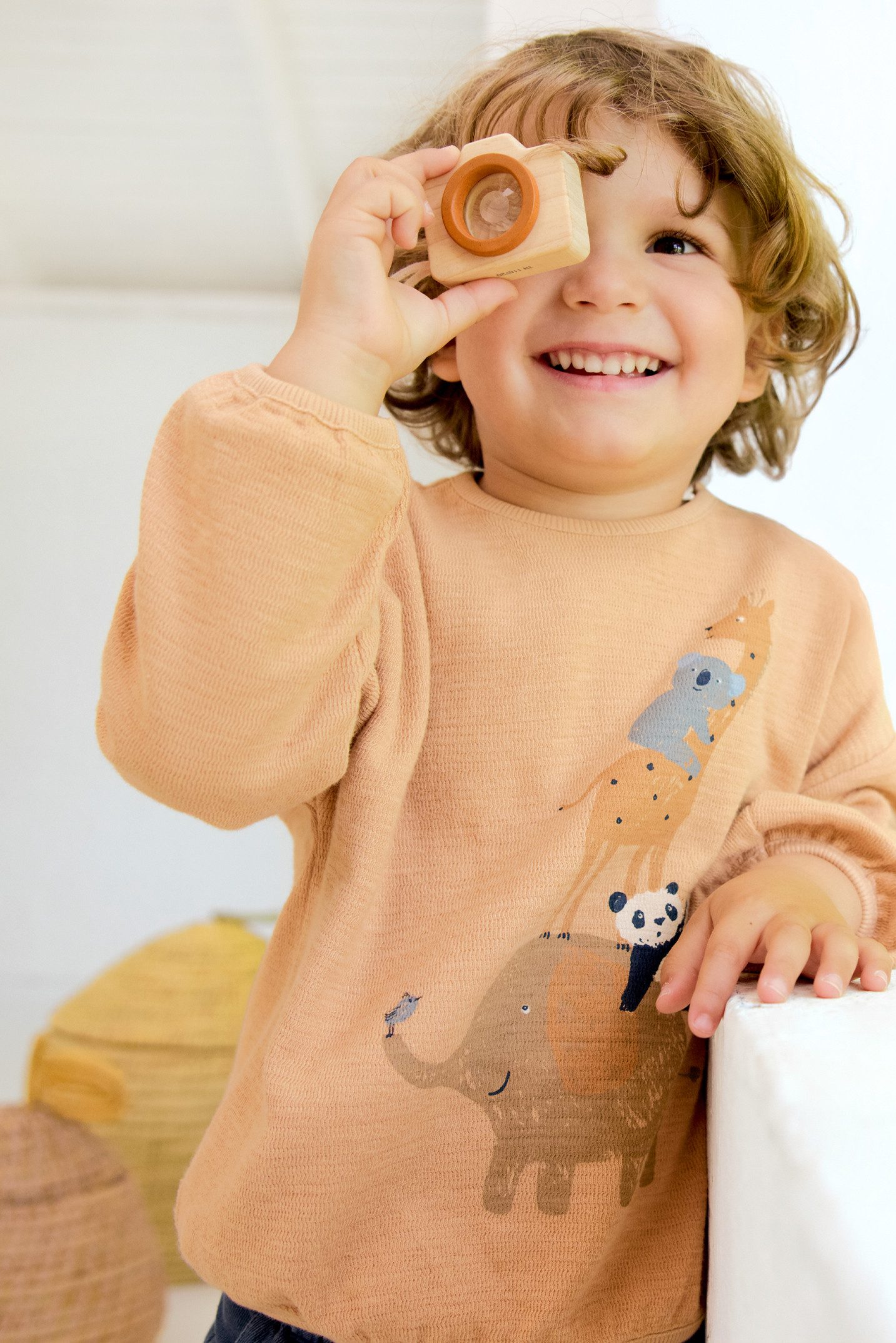 People Wear Organic Rundhalspullover mit Motiv GOTS zertifiziert