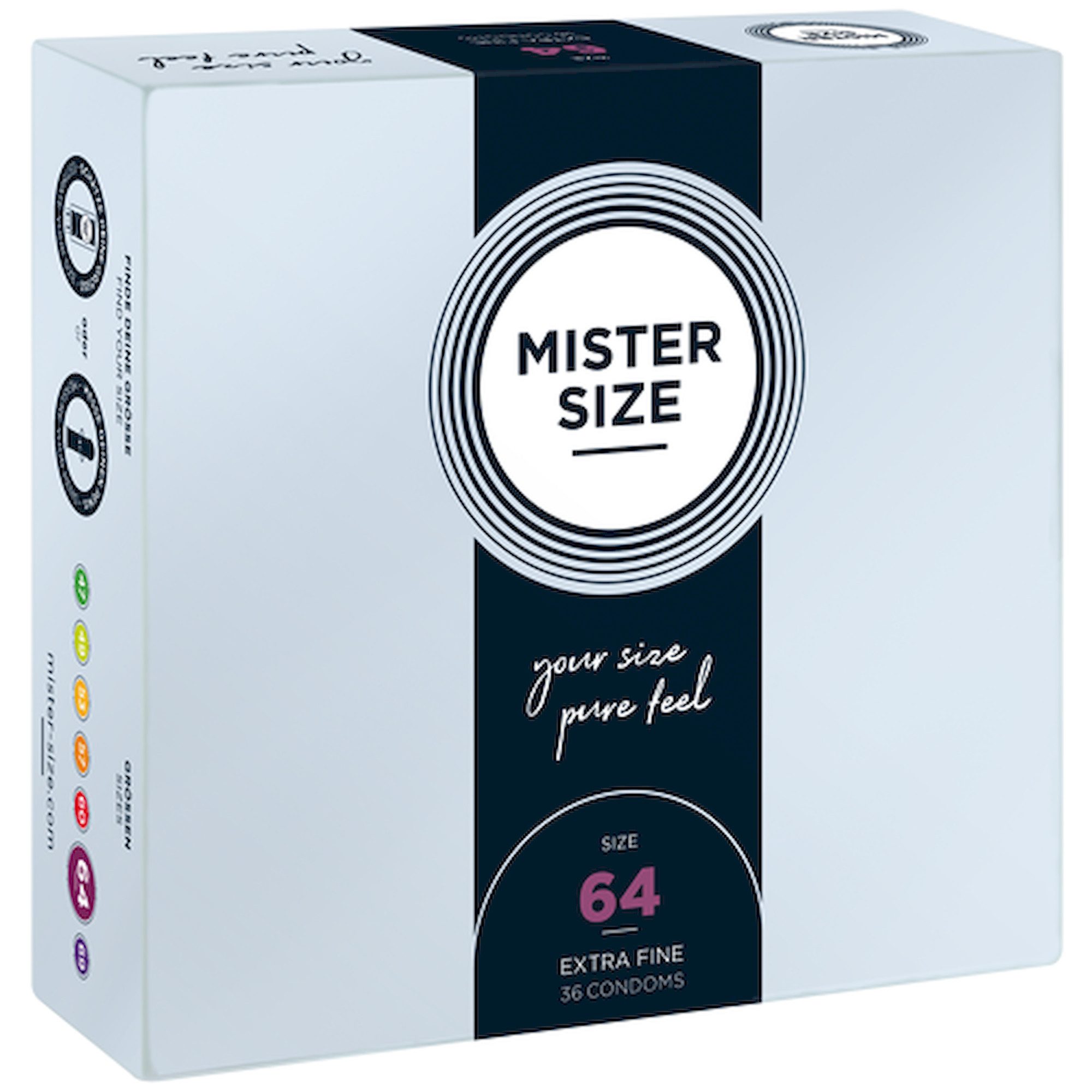 MISTER SIZE Kondome Mister Size Maxi-Pack: 64 (robust & komfortabel), 36 Kondome