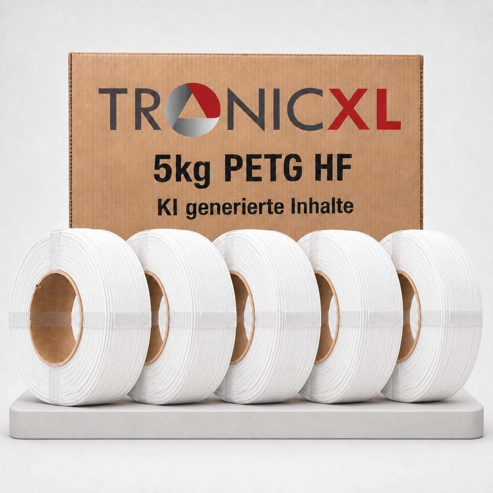 TronicXL Filament 5kg Refill Filament PETG-HF WEISS passend für Bambu Lab 3D Drucker