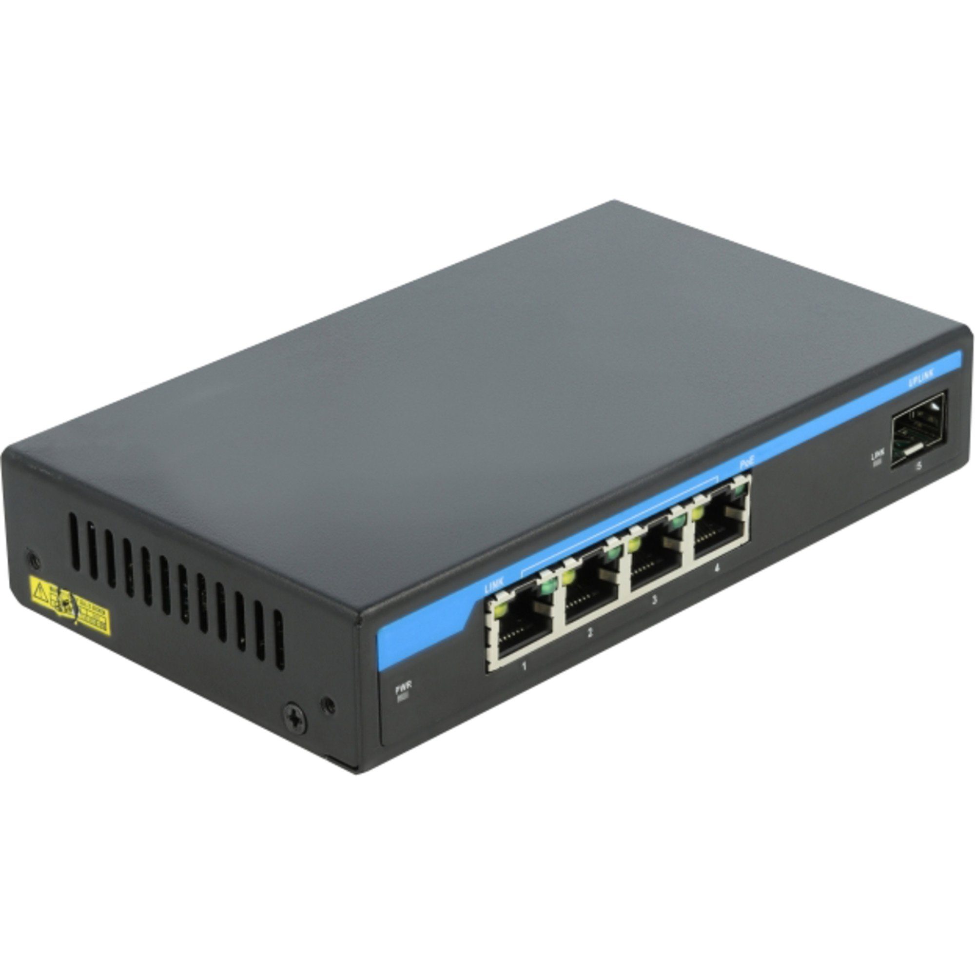 Giga Delock DeLOCK 4P DeLOCK Switch Netzwerk-Switch PoE+1SFP Ethernet