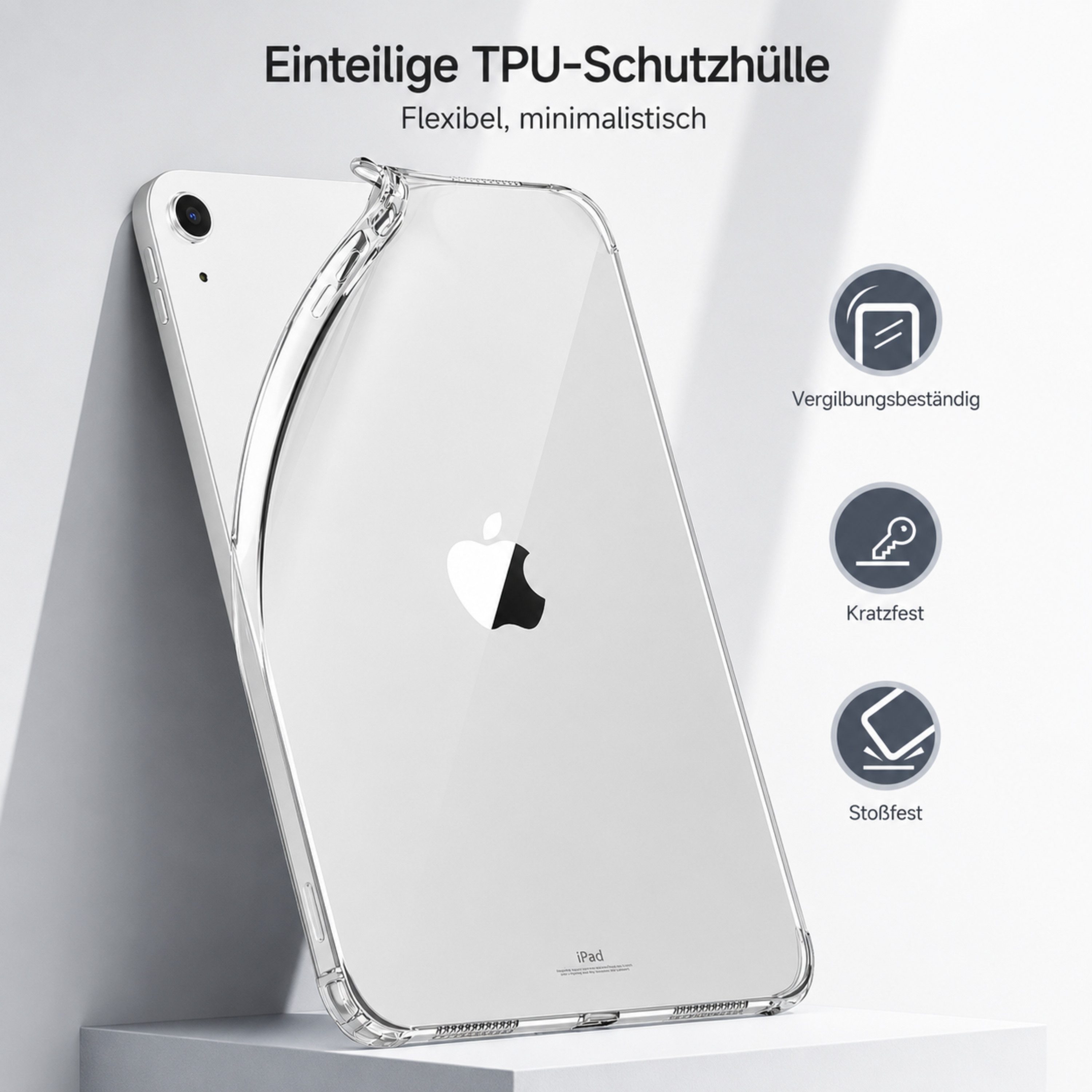 S&T Design Tablet-Hülle Hülle für iPad Clear Case Transparent Stoßfest Tablet Schutzhülle Dünn, Kratzfest Klare Schutzhülle Dünne Hülle Cover mit Stoßfester Har – Bild 3 von 5