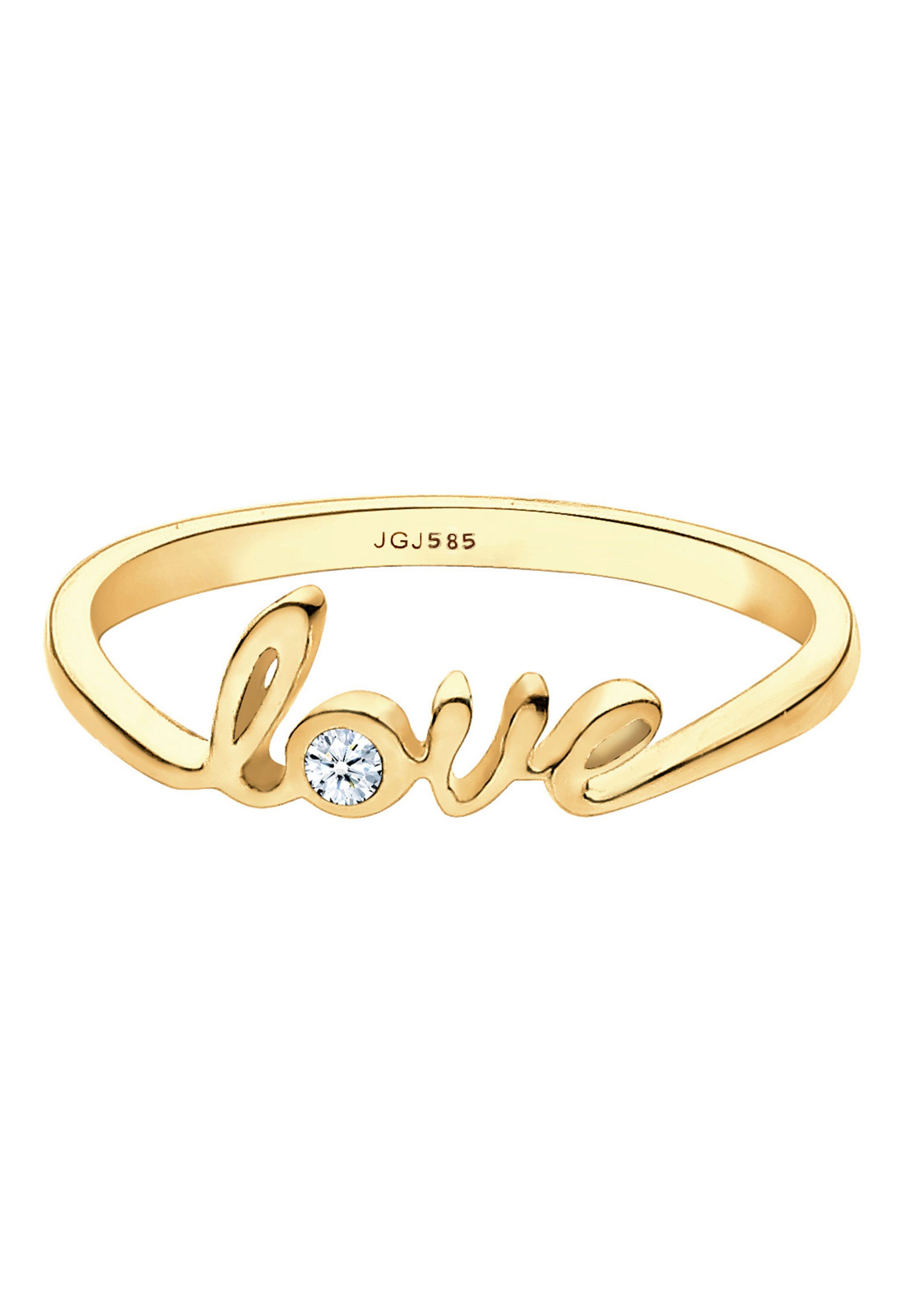 Elli DIAMONDS Verlobungsring Love-Schriftzug Diamant Weiß (0,03 ct) 585 Gel günstig online kaufen