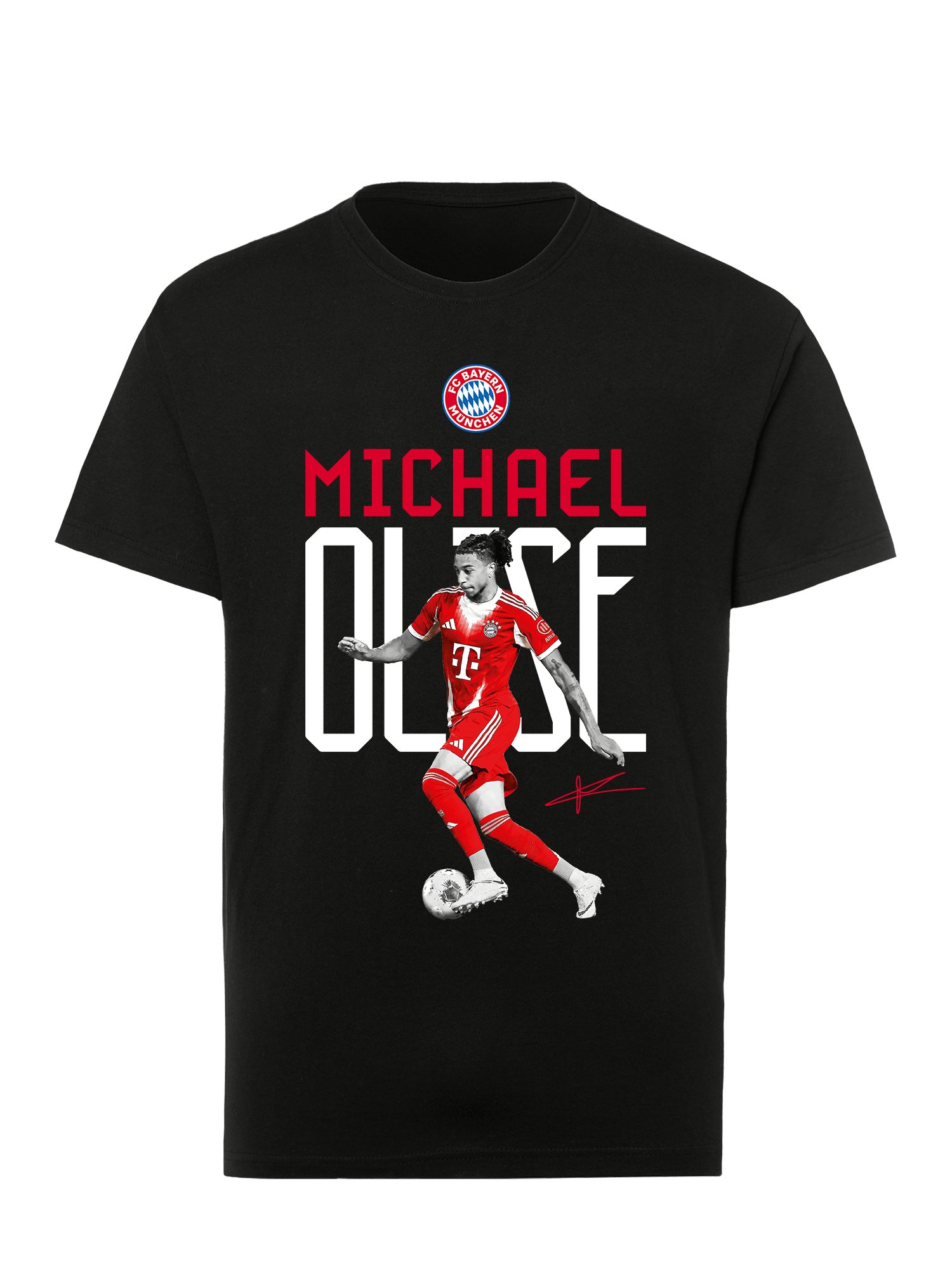 T-Shirt FC Bayern München, T-Shirt Olise, Kinder, Schwarz