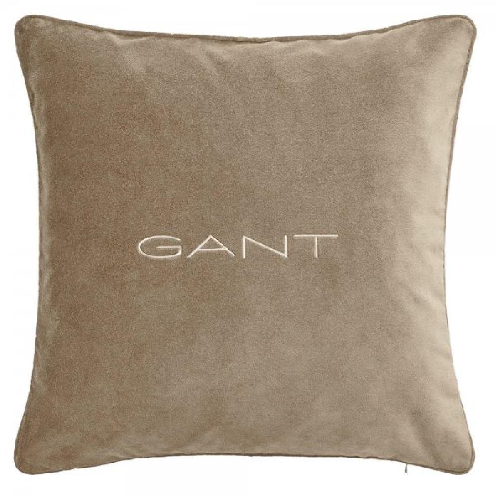 Gant Kissenhülle Gant Home Kissenhülle Velvet Cushion Samt Cold Beige (50x50cm)
