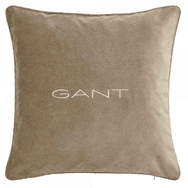 Kissenhülle Gant Home Kissenhülle Velvet Cushion Samt Cold Beige (50x50cm), Gant