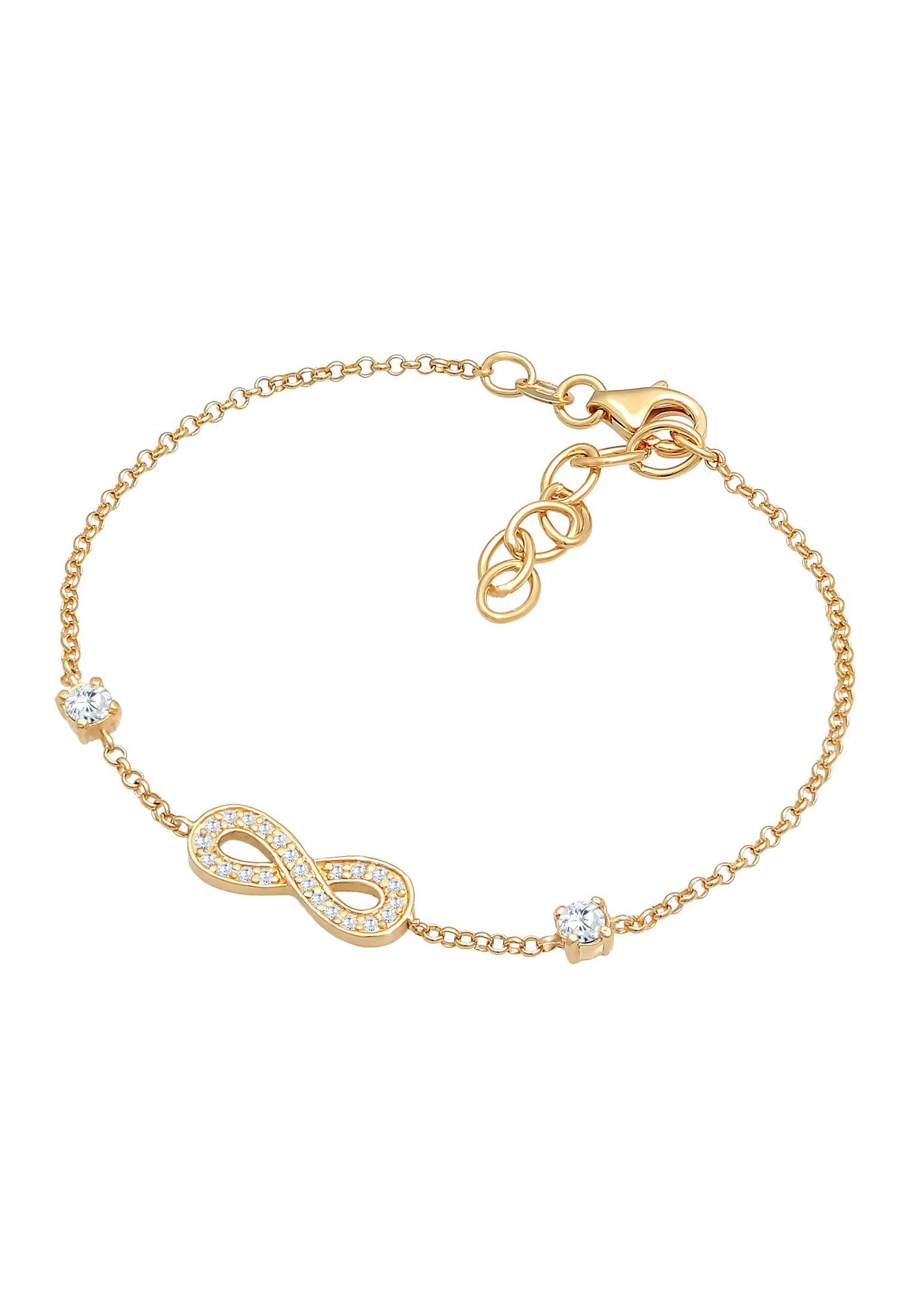 925 Unendlichkeit Zirkonia Armband Gold Silber Infinity Nenalina