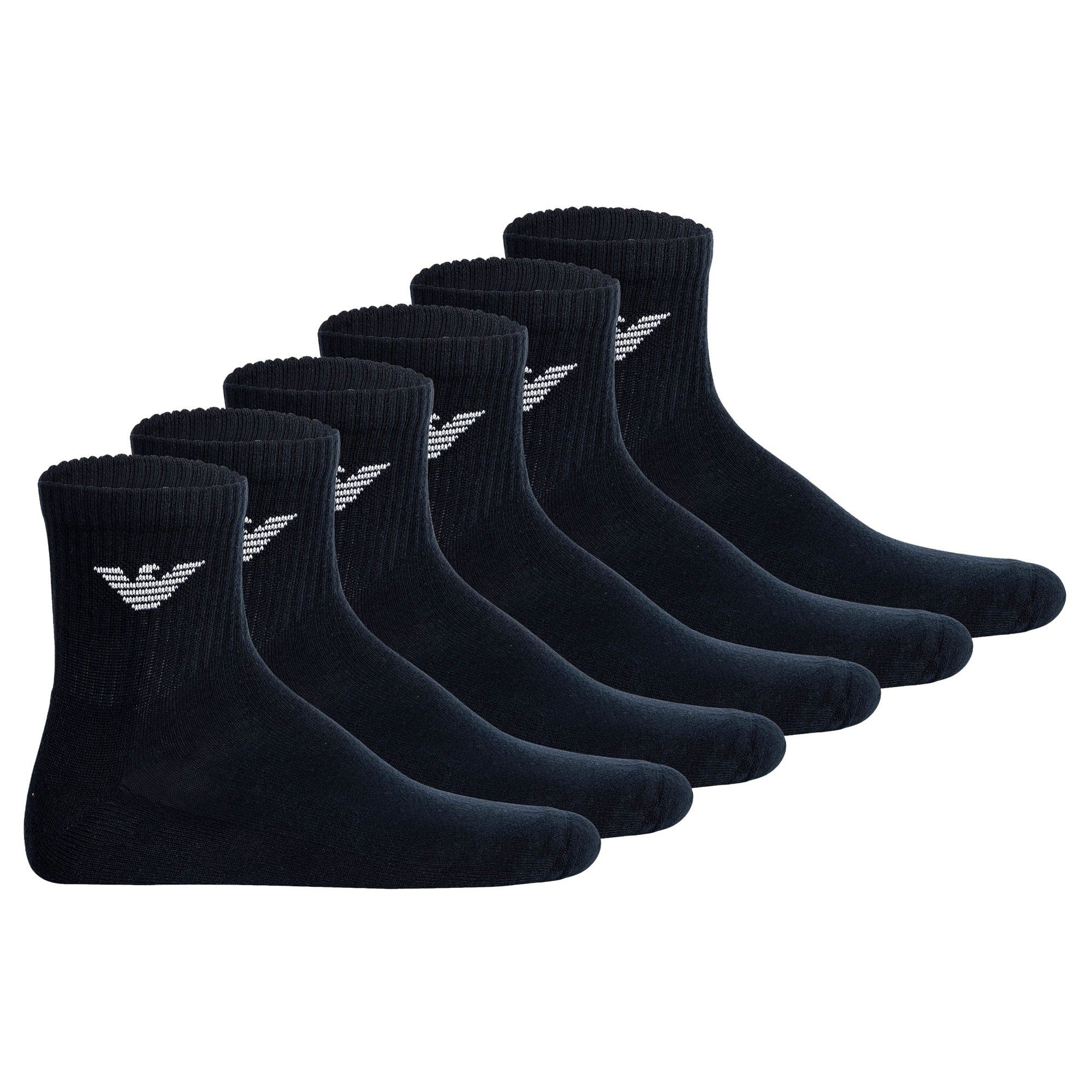 Emporio Armani Sportsocken Herren Socken 6er Pack Baumwolle SPORTY SPONGE 6P (Packung, 6er Pack)