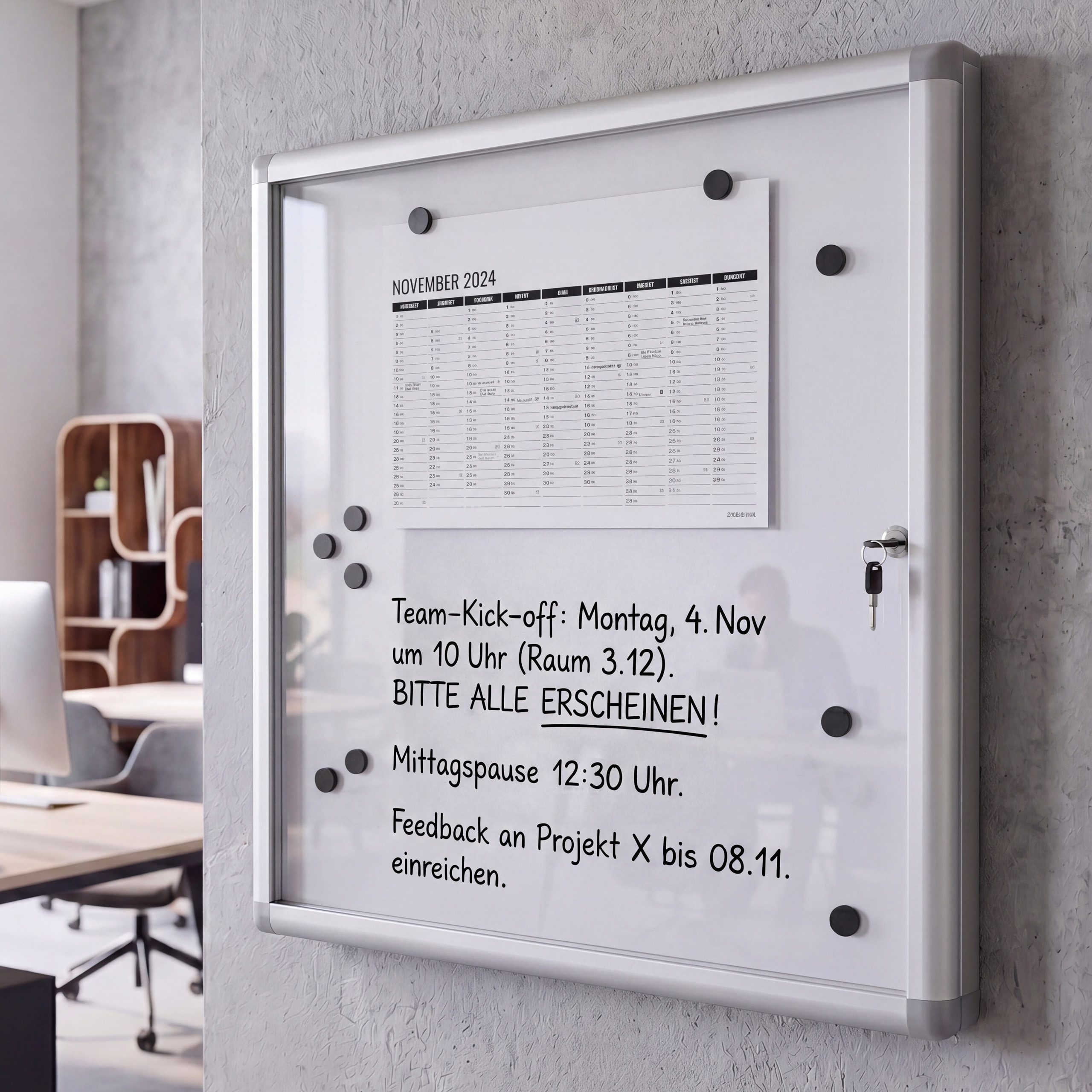 MCW Magnettafel MCW-Q51, Leicht zu reinigen und wieder beschreibbar