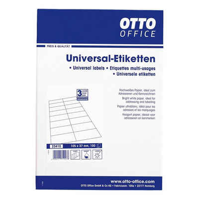 Otto Office Etiketten Standard, 1600 Stück, Adresse (105x37 mm), selbstklebend