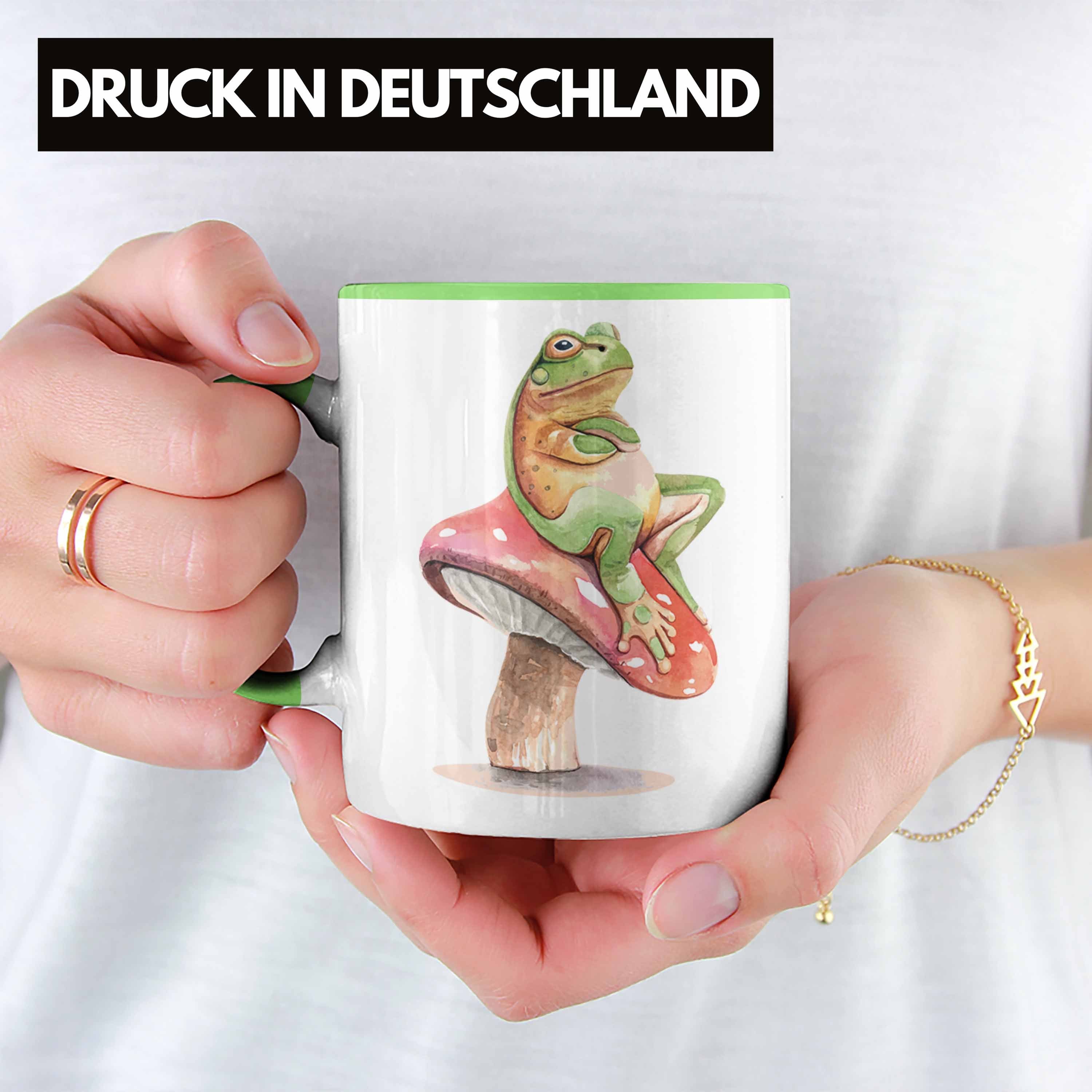 Tasse Pilz Lustig Frosch Grafik Grün Tasse Trendation Geschenk