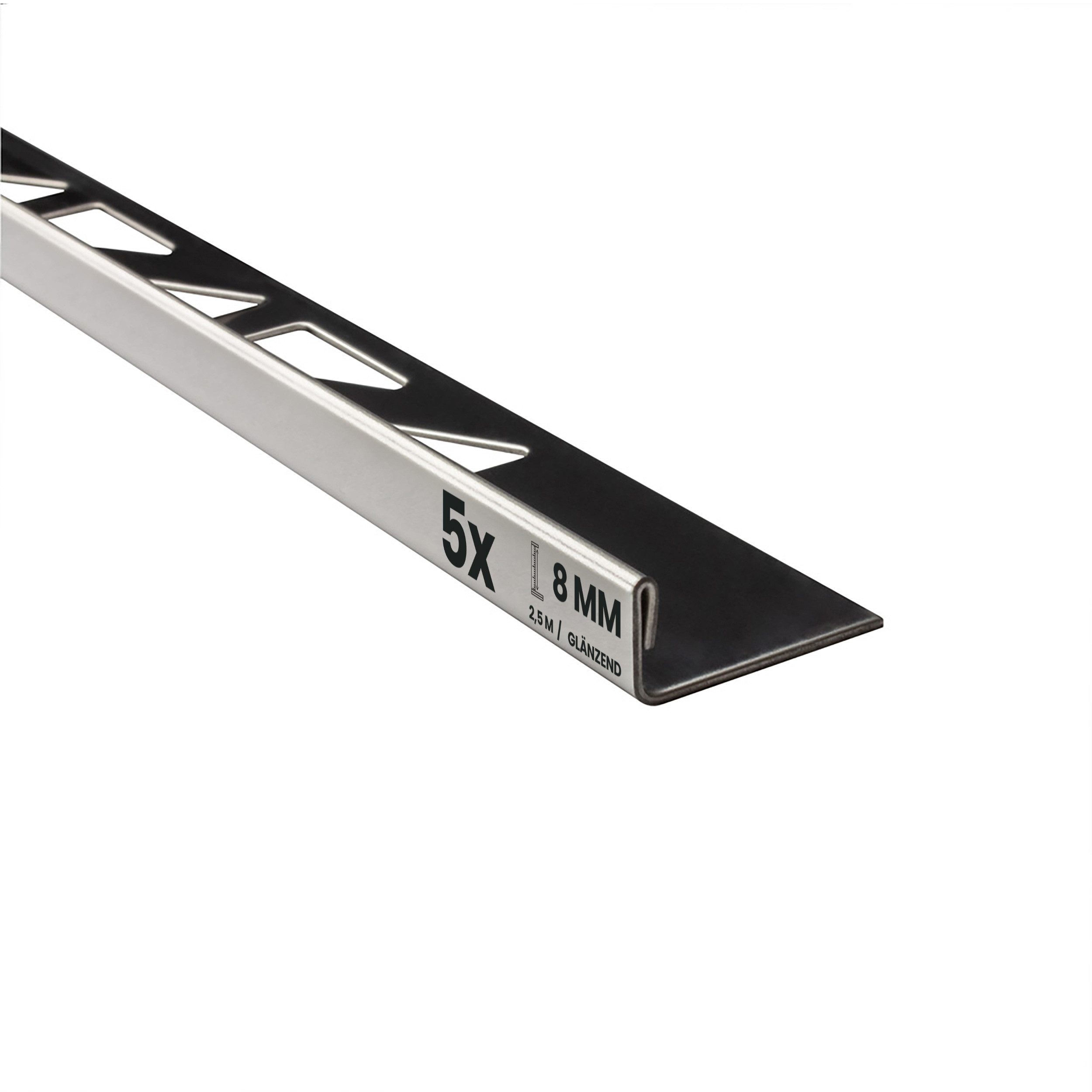 tktrading24 Abschlussprofil 5x L-Profil Fliesenprofil, Edelstahl, 250 cm, 8 mm, Glänzend (Set, 5er)