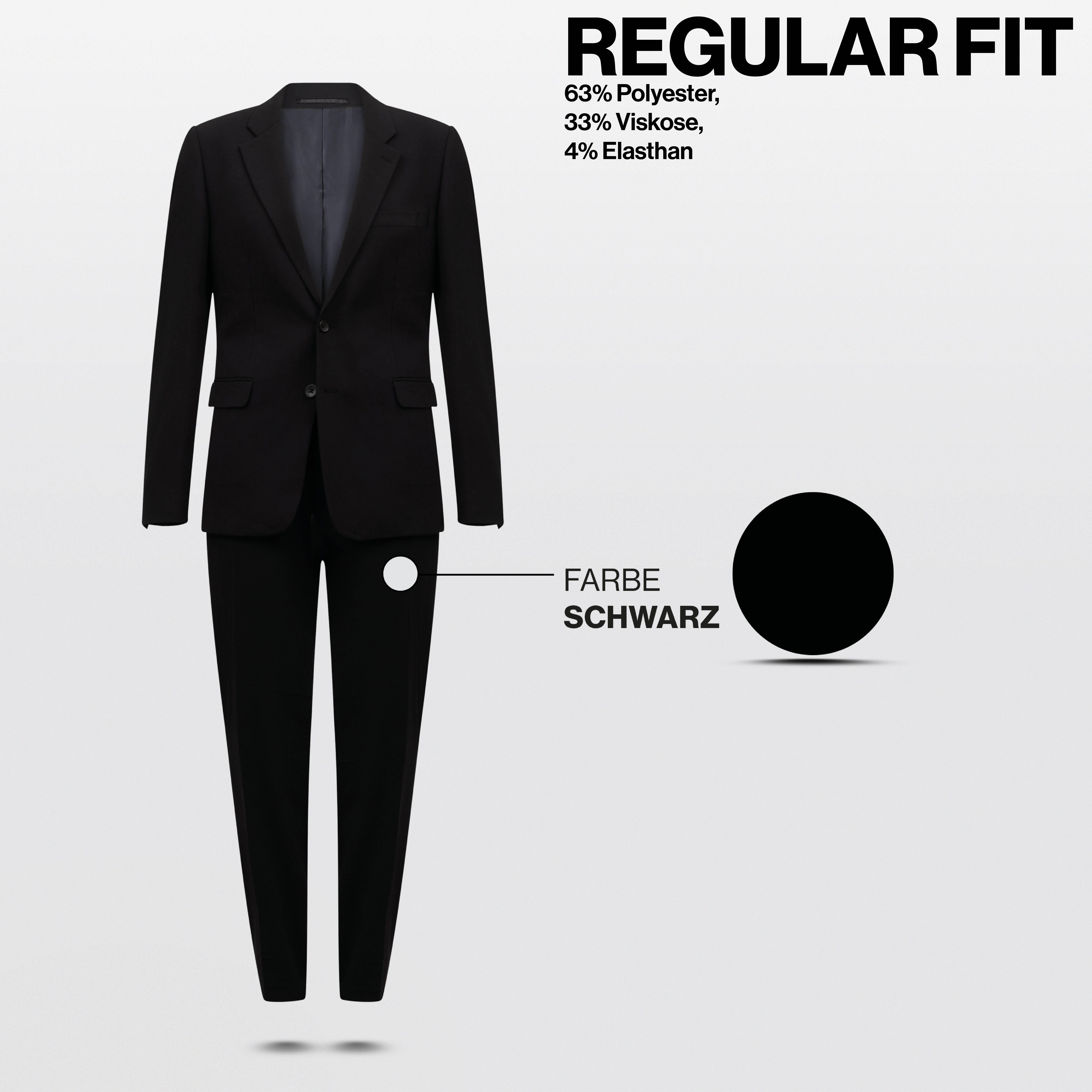 Hirschthal Anzug Herren Business Anzug Regular Fit (Anzughose & Sakko, 2-tlg., Anzug Set) im modernen Look, mit Kleidersack – Bild 5 von 5